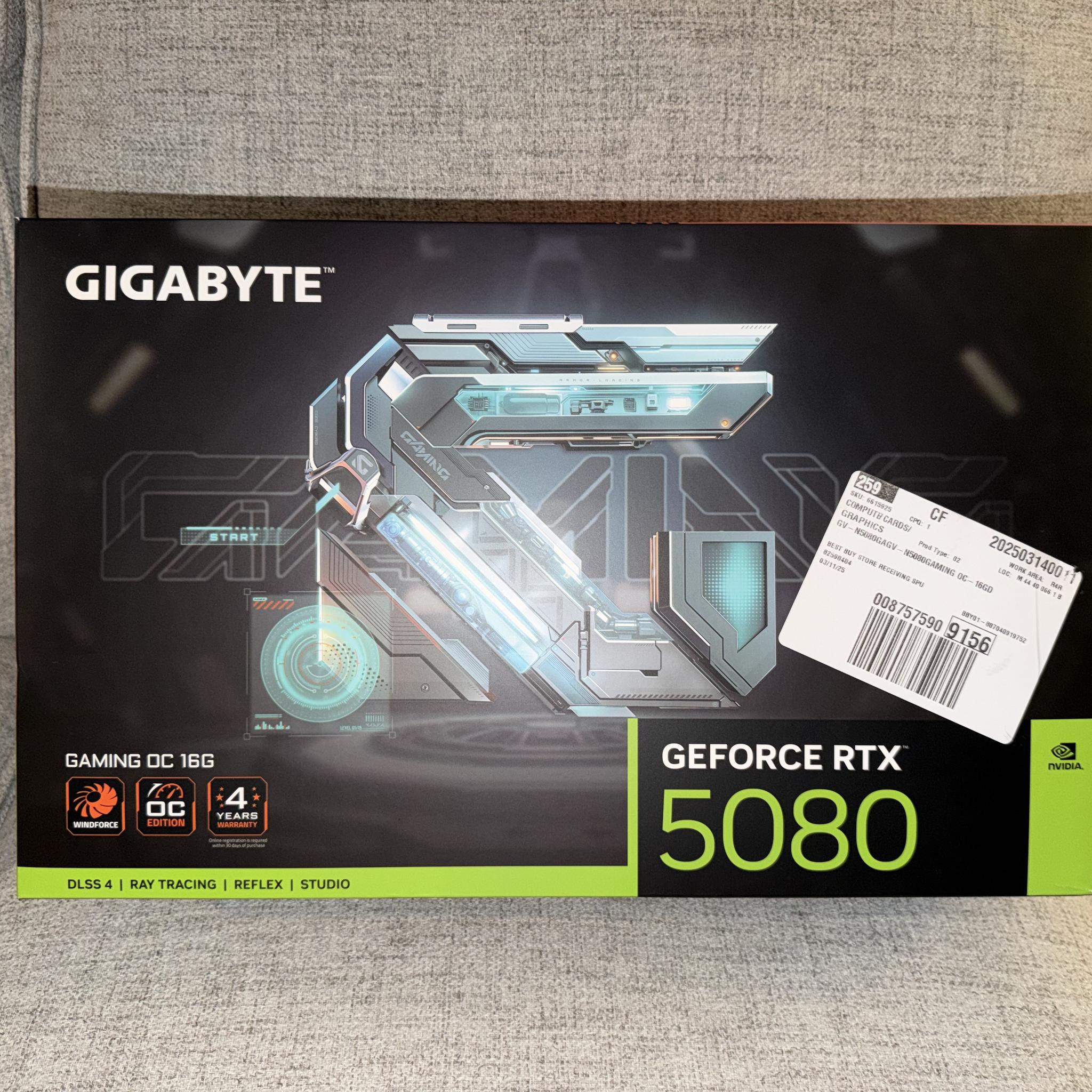 GIGABYTE GeForce RTX 5080 GAMING OC 16G