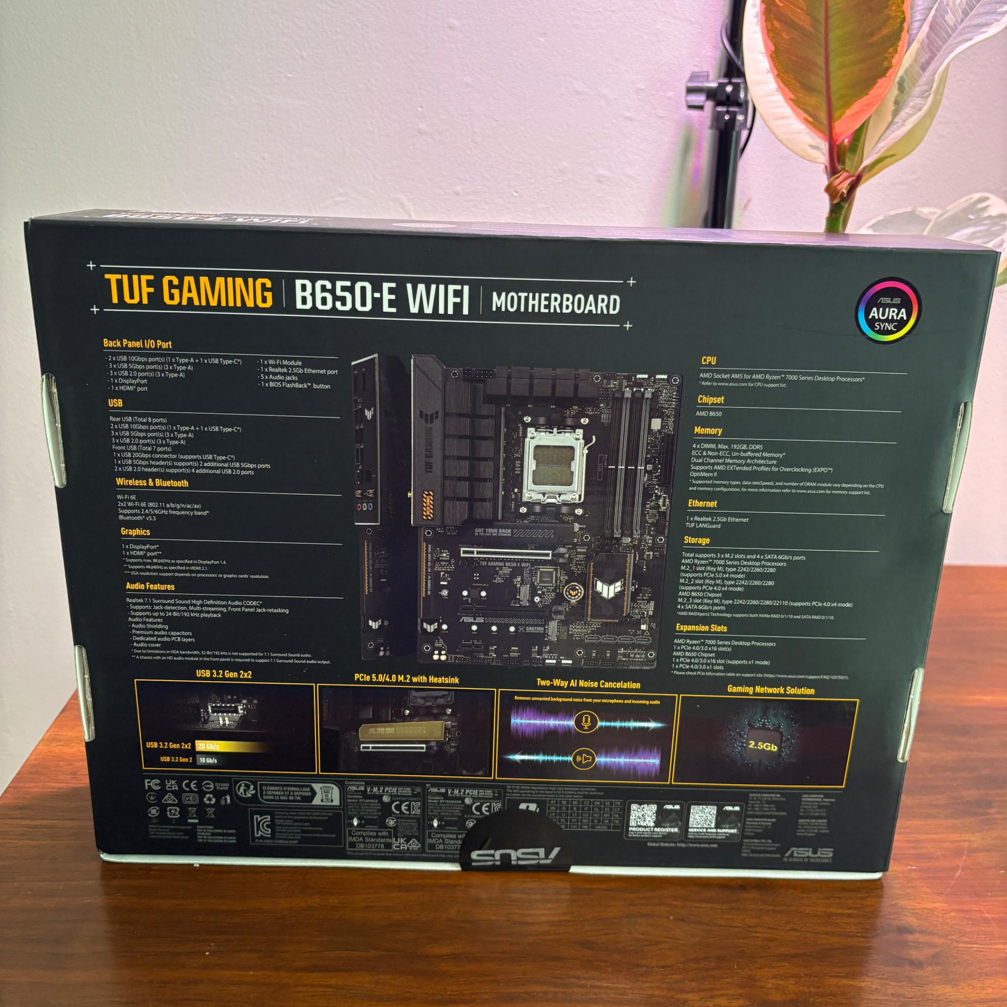 BNIB ASUS TUF Gaming B650-E WIFI Motherboard – AM5 – PCIe 5.0 – DDR5 – WiFi 6E