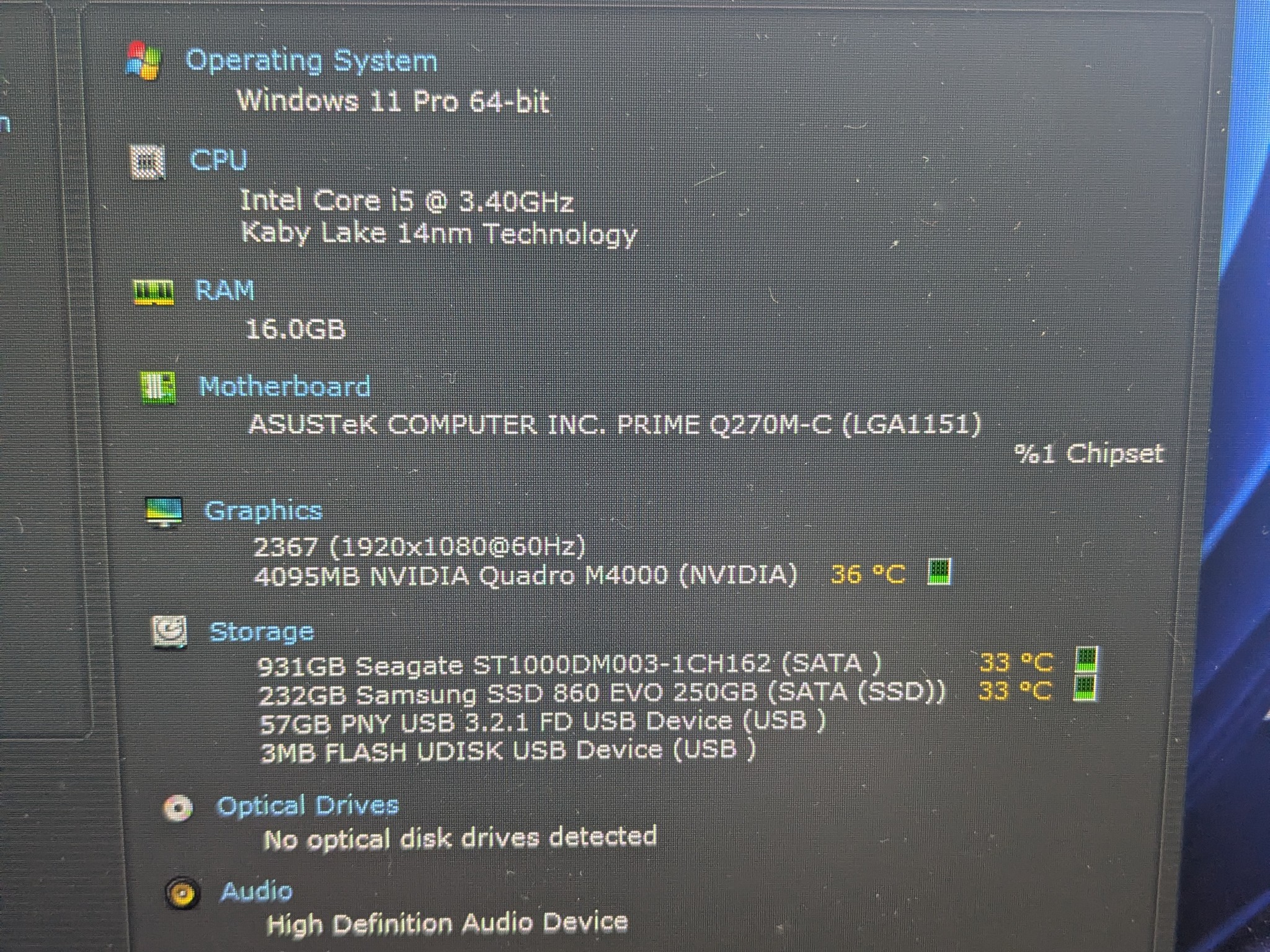Windows 11 | 180 Day Warranty | i5-7500, 16GB RAM, 250GB SSD, 1TB HDD, 8GB Nvidia, Win11, Wifi
