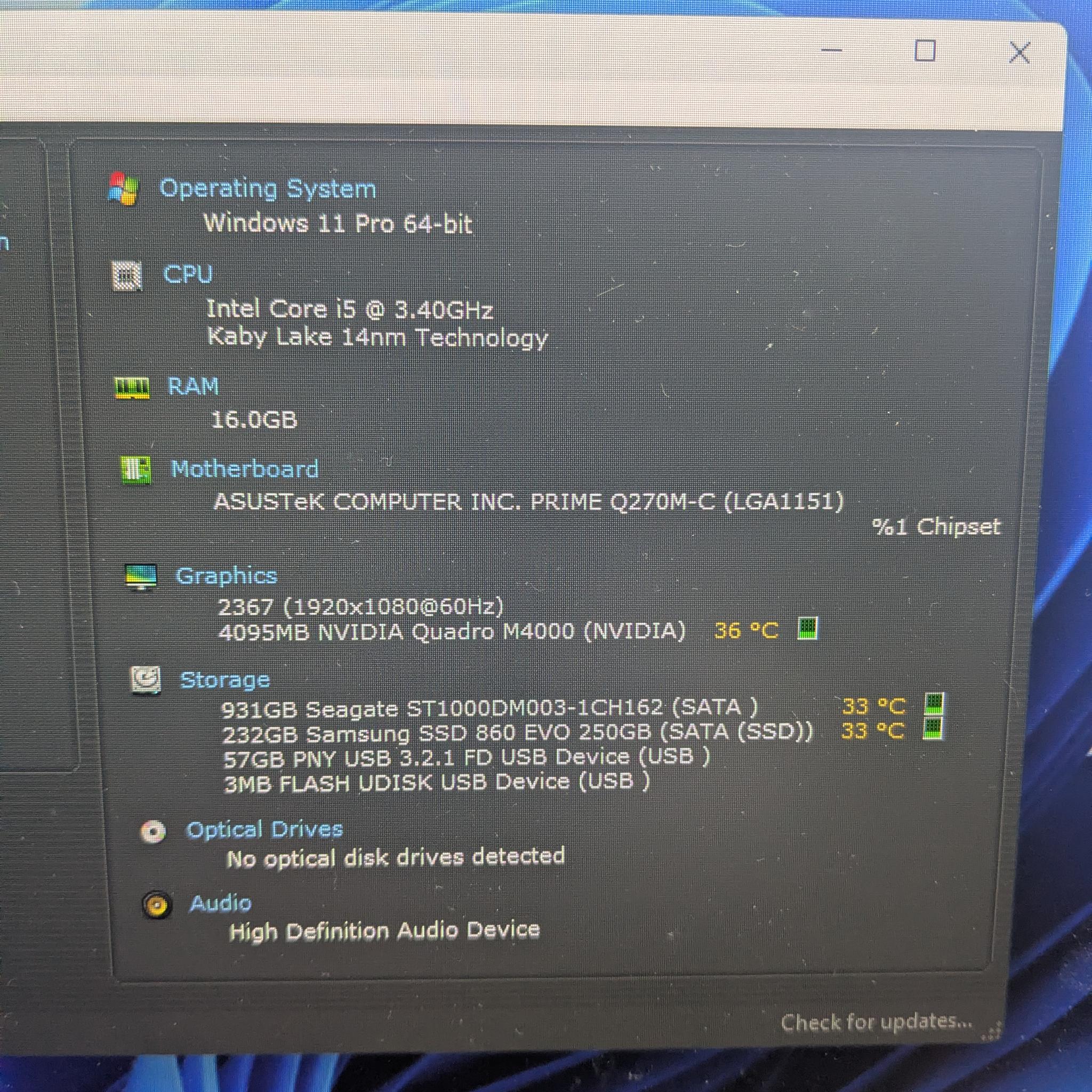 Windows 11 | 180 Day Warranty | i5-7500, 16GB RAM, 250GB SSD, 1TB HDD, 8GB Nvidia, Win11, Wifi