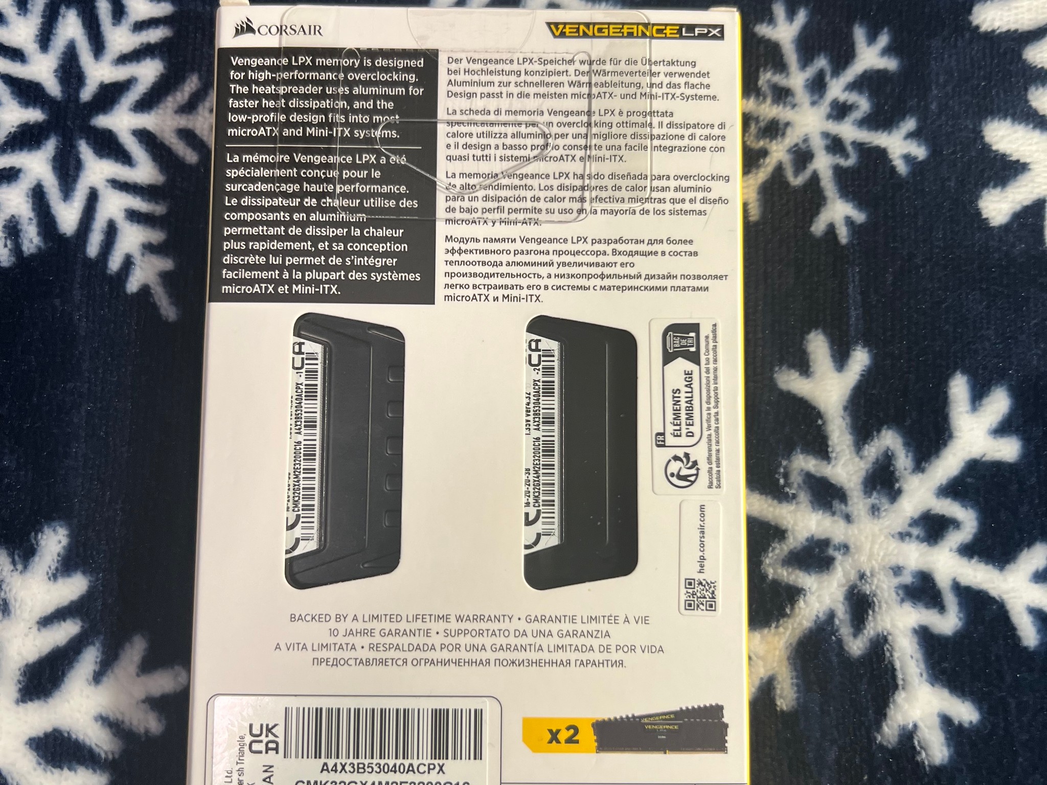 CORSAIR - VENGEANCE LPX 32GB (2x16GB) DDR4 3200MHz C16 UDIMM Desktop Memory - Black