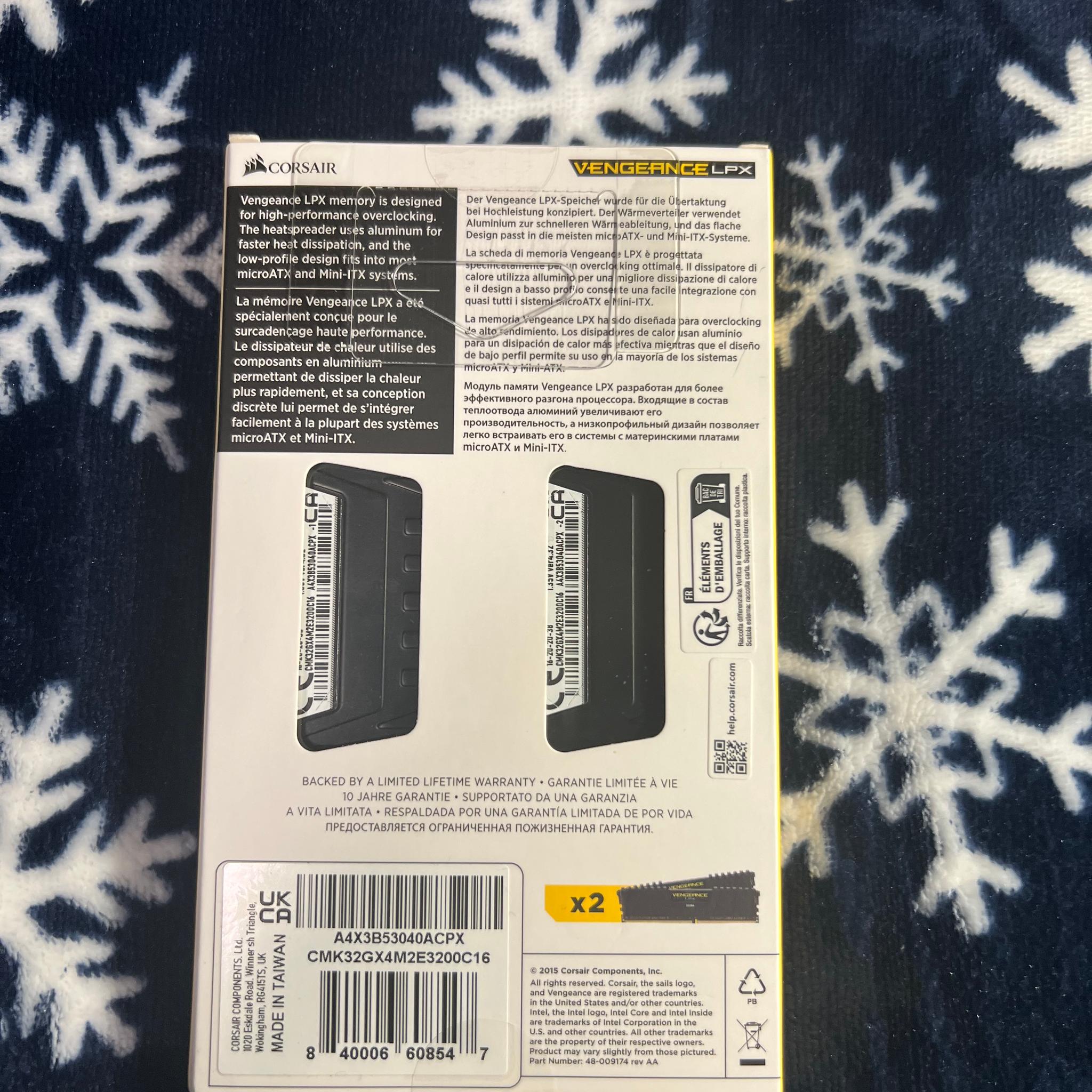 CORSAIR - VENGEANCE LPX 32GB (2x16GB) DDR4 3200MHz C16 UDIMM Desktop Memory - Black
