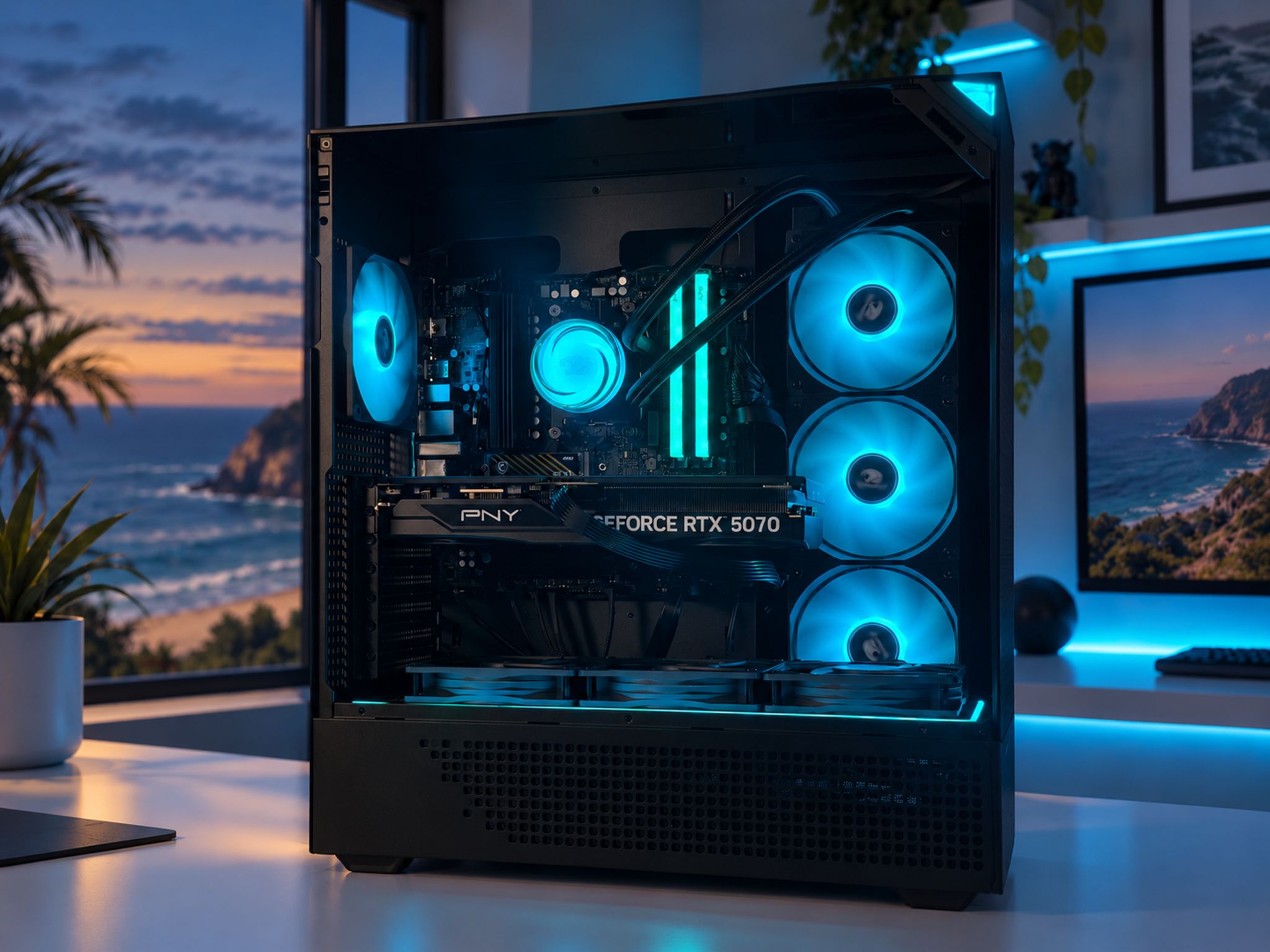 🌊 OCEANSIDE Gaming PC | RTX 5070 | Ryzen 7 9800X3D | 32GB DDR5 | 1TB NVME | OPEN BOX | FREE SHIP