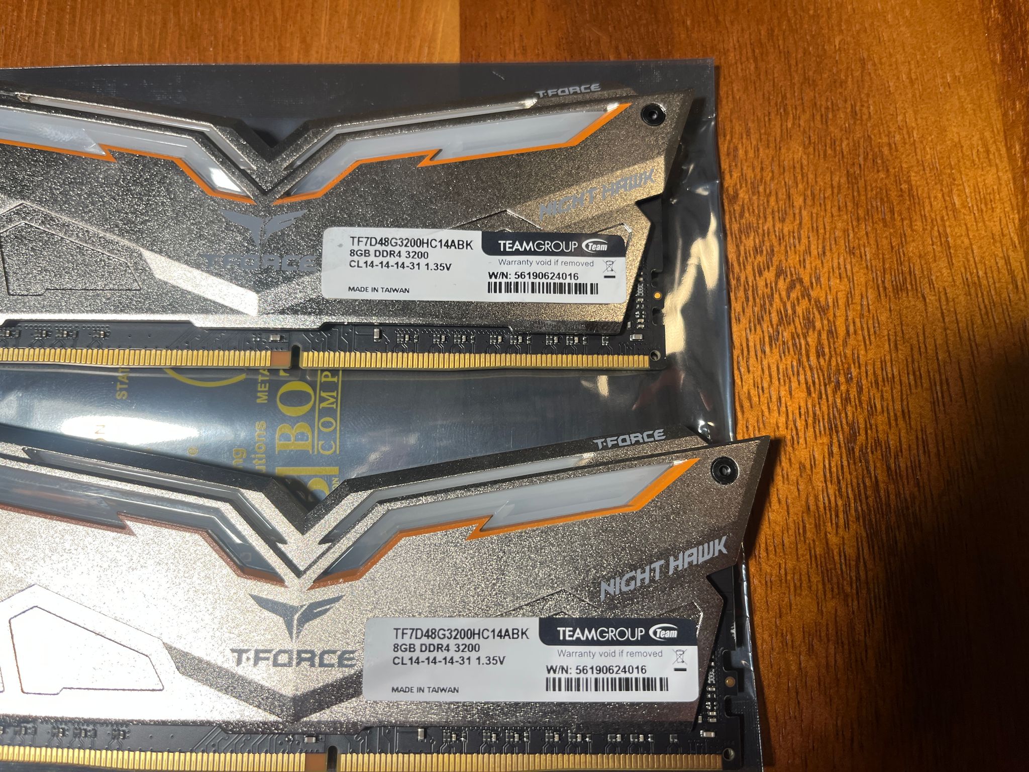 Team T-Force Night Hawk RGB Legend 16GB (2x8GB) RAM DDR4 3200MHz CL14 TF7D416G3200HC14ADC01