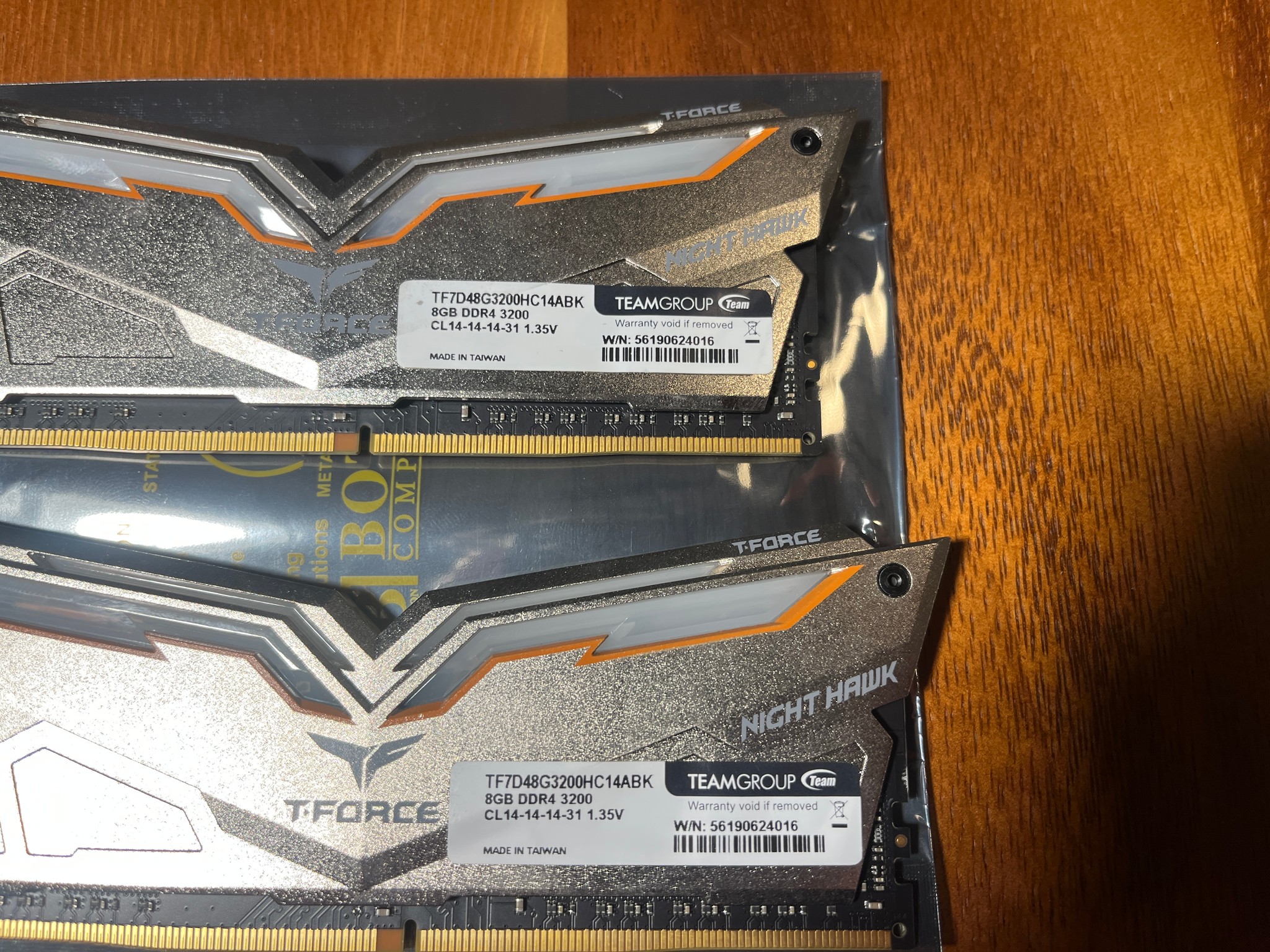 Team T-Force Night Hawk RGB Legend 16GB (2x8GB) RAM DDR4 3200MHz CL14 TF7D416G3200HC14ADC01