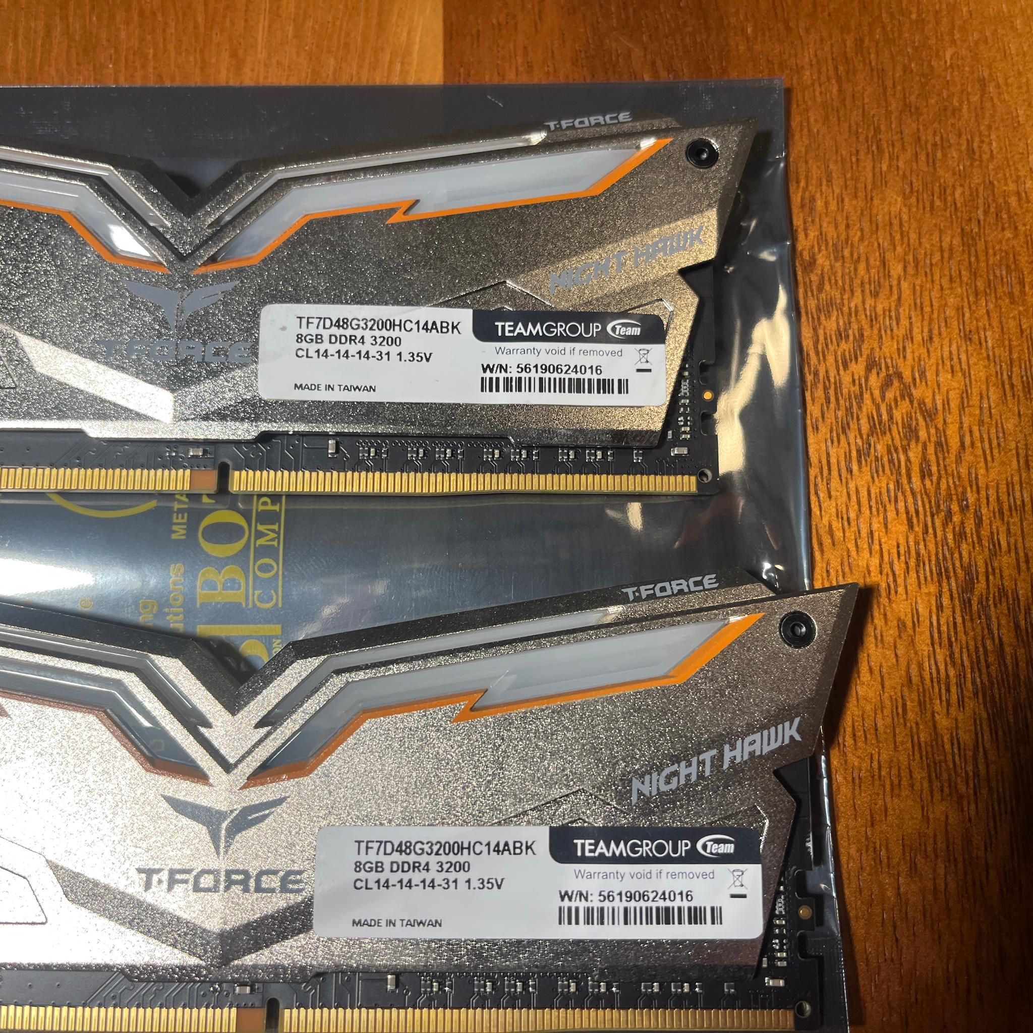 Team T-Force Night Hawk RGB Legend 16GB (2x8GB) RAM DDR4 3200MHz CL14 TF7D416G3200HC14ADC01