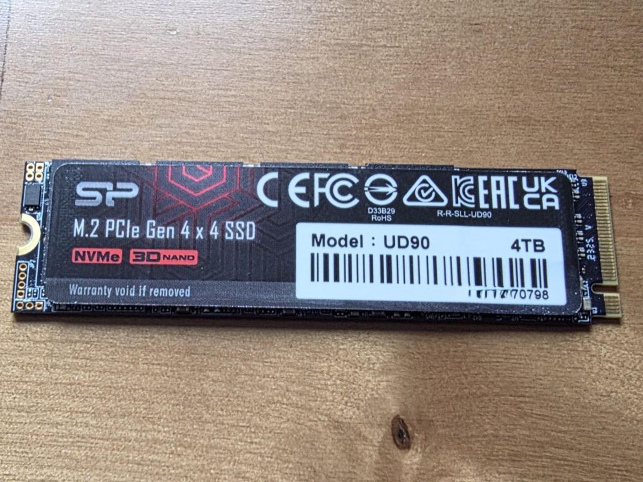 Silicon Power 4TB UD90 NVMe 4.0 Gen4 PCIe M.2 SSD R/W up to 5,000/4,500 MB/s (SP04KGBP44UD9005)