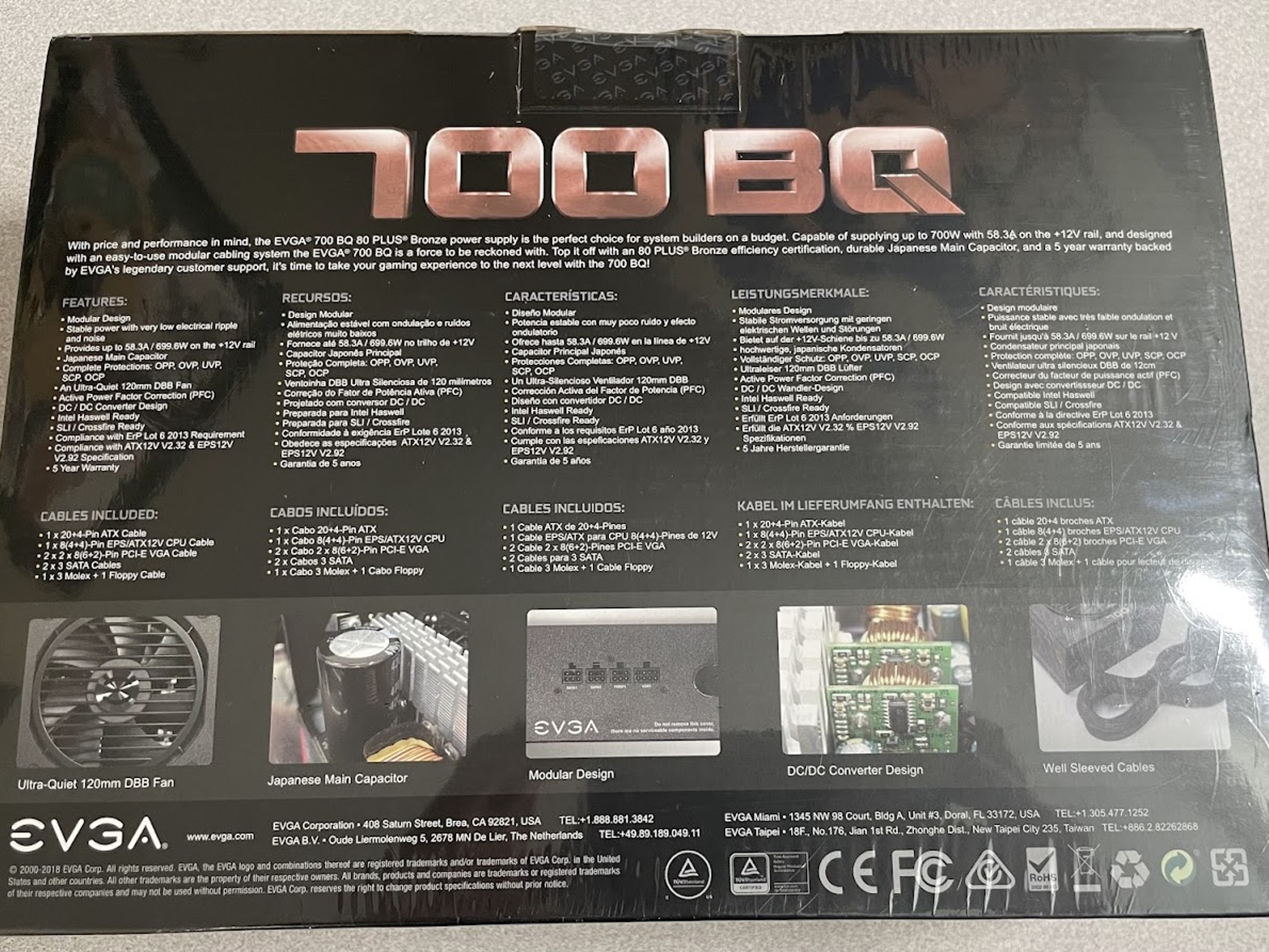 NEW - EVGA 700 BQ, 80+ BRONZE 700W, Semi Modular, 5 Year Warranty, Power Supply 110-BQ-0700-V1