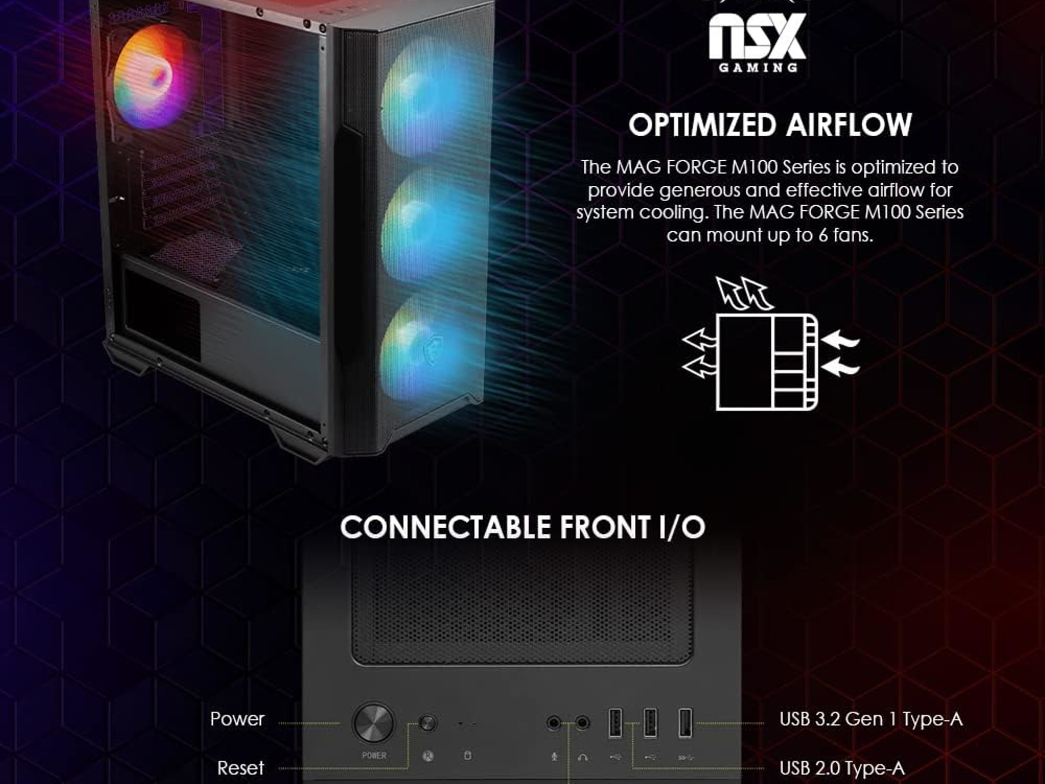 NSX Desktop Gaming | AMD Ryzen 7 5700G 4.6GHz | NVIDIA 16GB 2*8 GB DDR4 3600 | Windows 11 Home