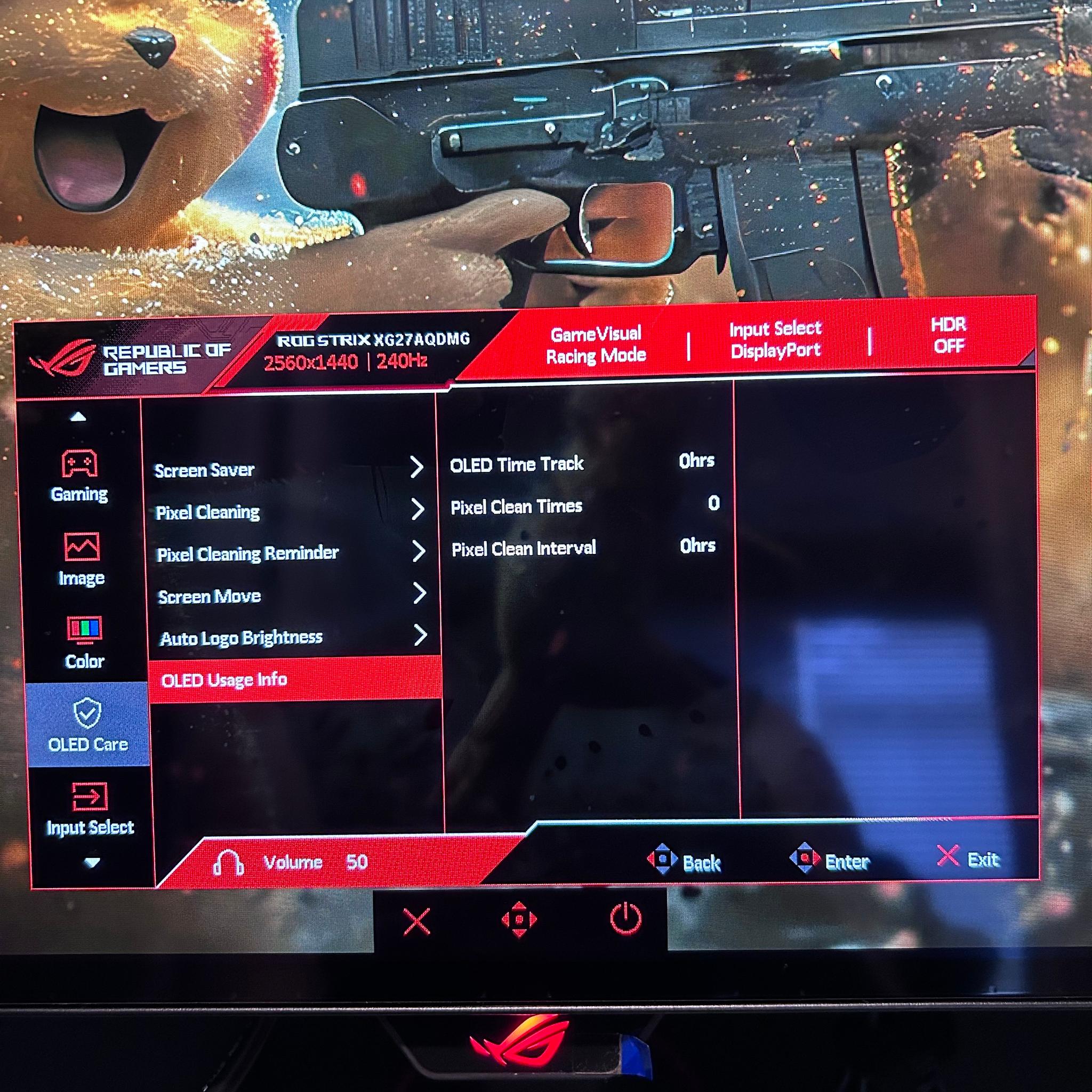 ASUS XG27AQDMG ROG Strix 26.5" 2K OLED (2560 x 1440) 240Hz Gaming Monitor (0 Hours Used)