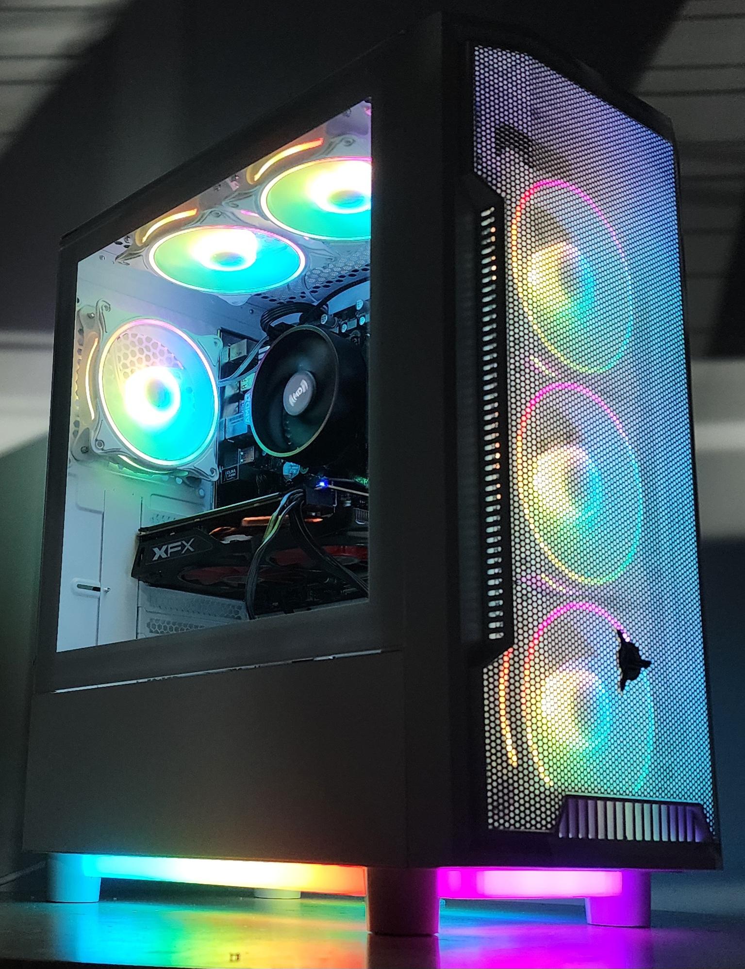 Gaming PC Ryzen 5 2600 16GB RAM 256GB SSD+1TB HDD RX 570 8GB Win11 Computer