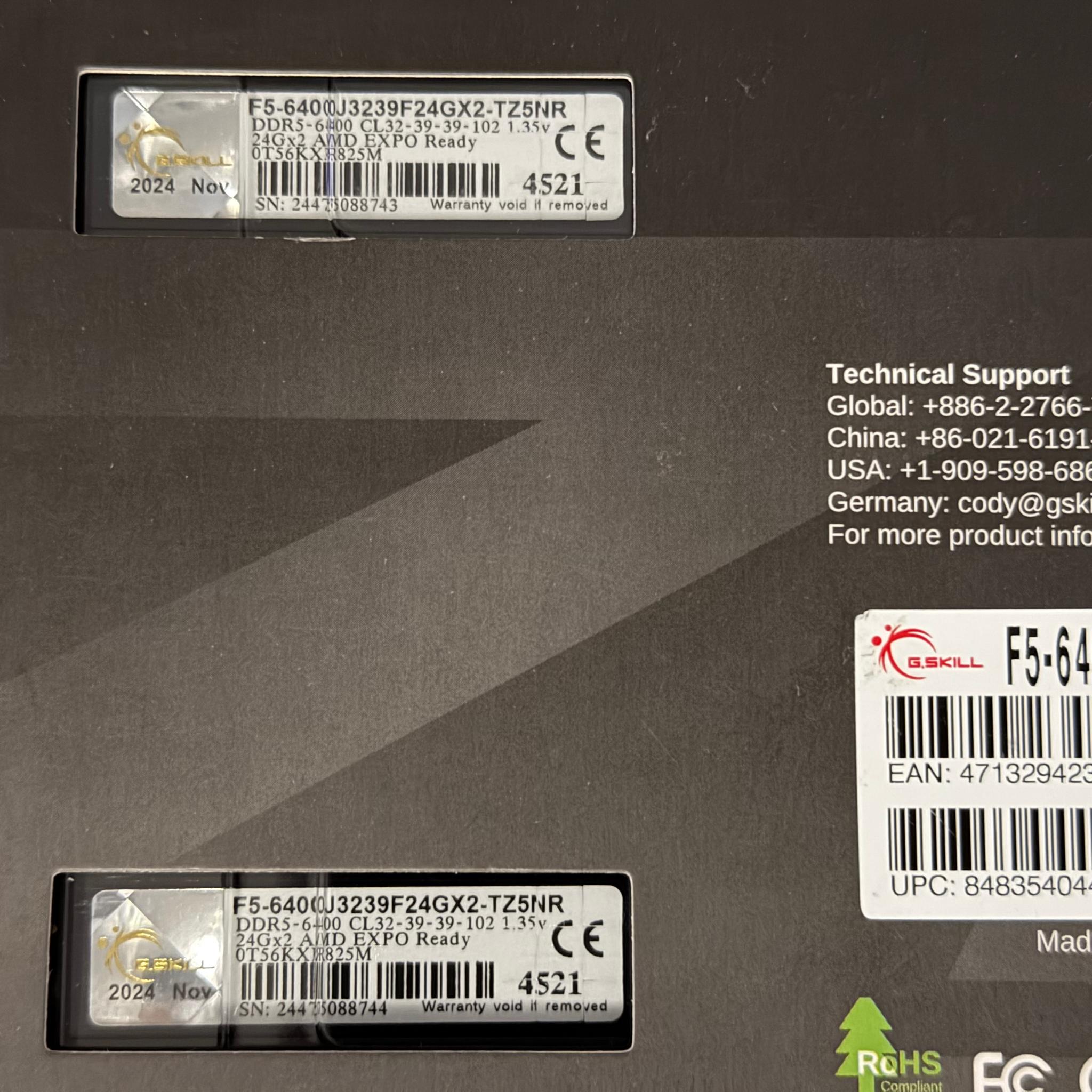 G.Skill Trident Z5 Neo RBG 48GB (2x24GB) DDR5-6400
