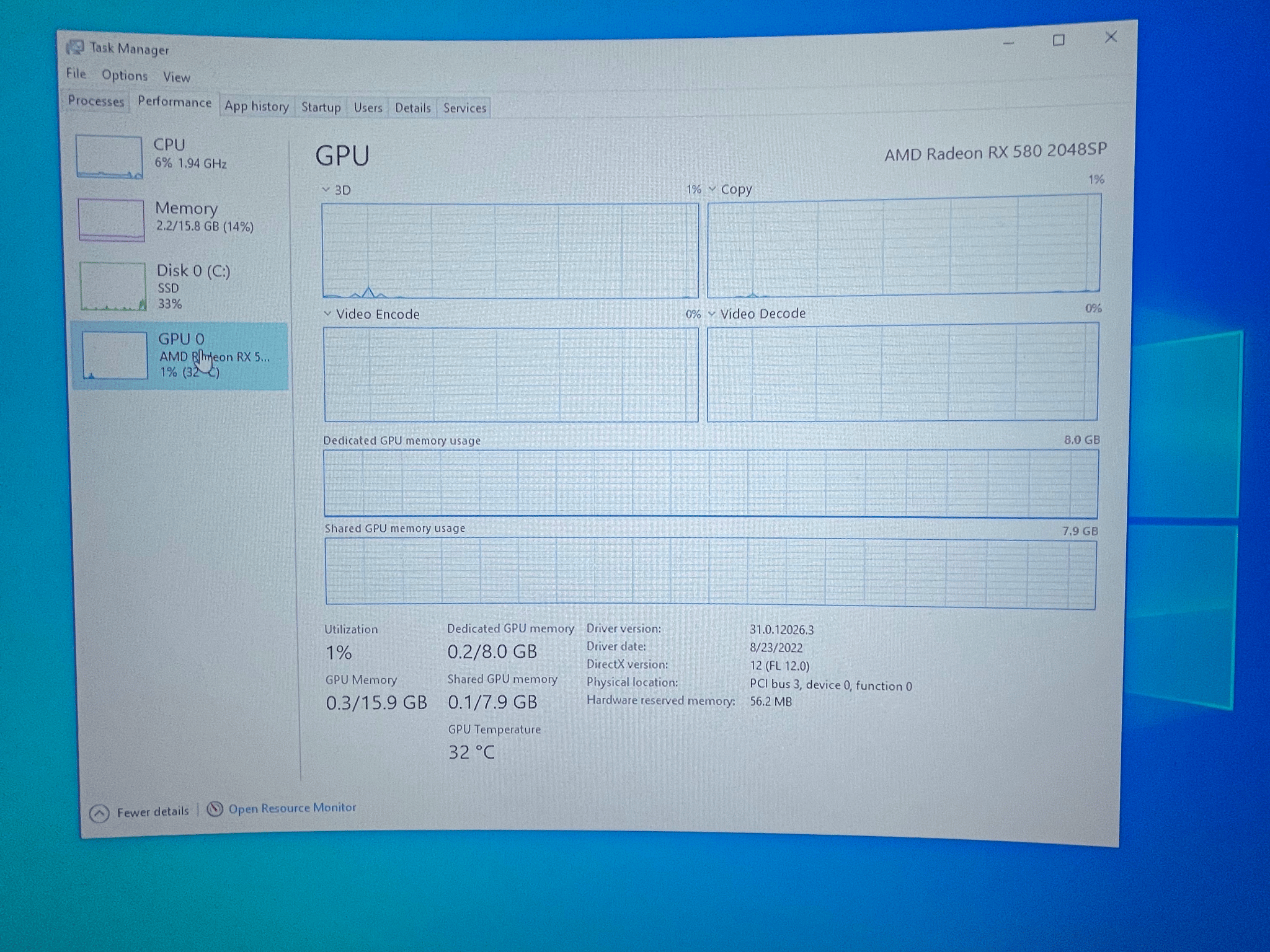 Rx 580 8gb Xeon E5-2640 V3 8core 16Thread