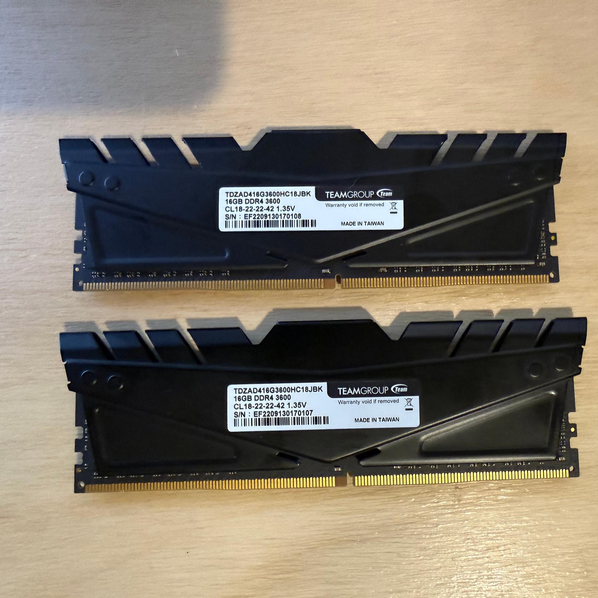 Teamgroup T-Force Dark Za 32GB (2 x 16GB) DDR4-3600 CL18 Memory