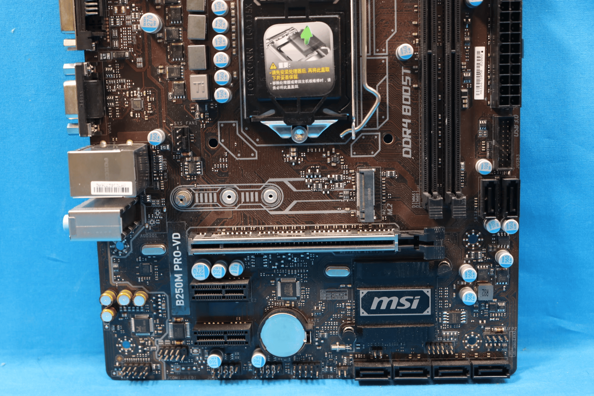 MSI B250M PRO-VD Intel LGA1151/Socket H4 DDR4 MicroATX Desktop Motherboard No I/O Shield