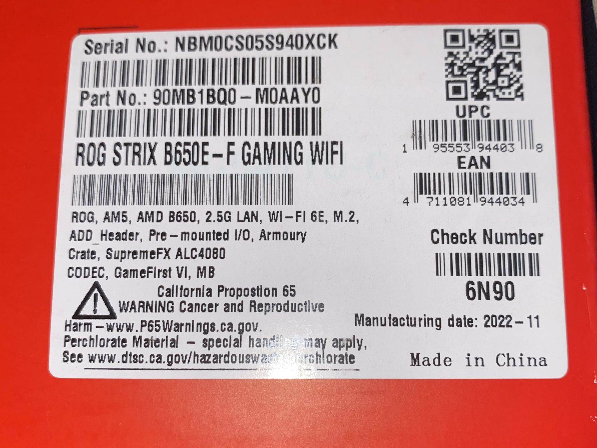 ASUS ROG STRIX B650E-F GAMING WIFI