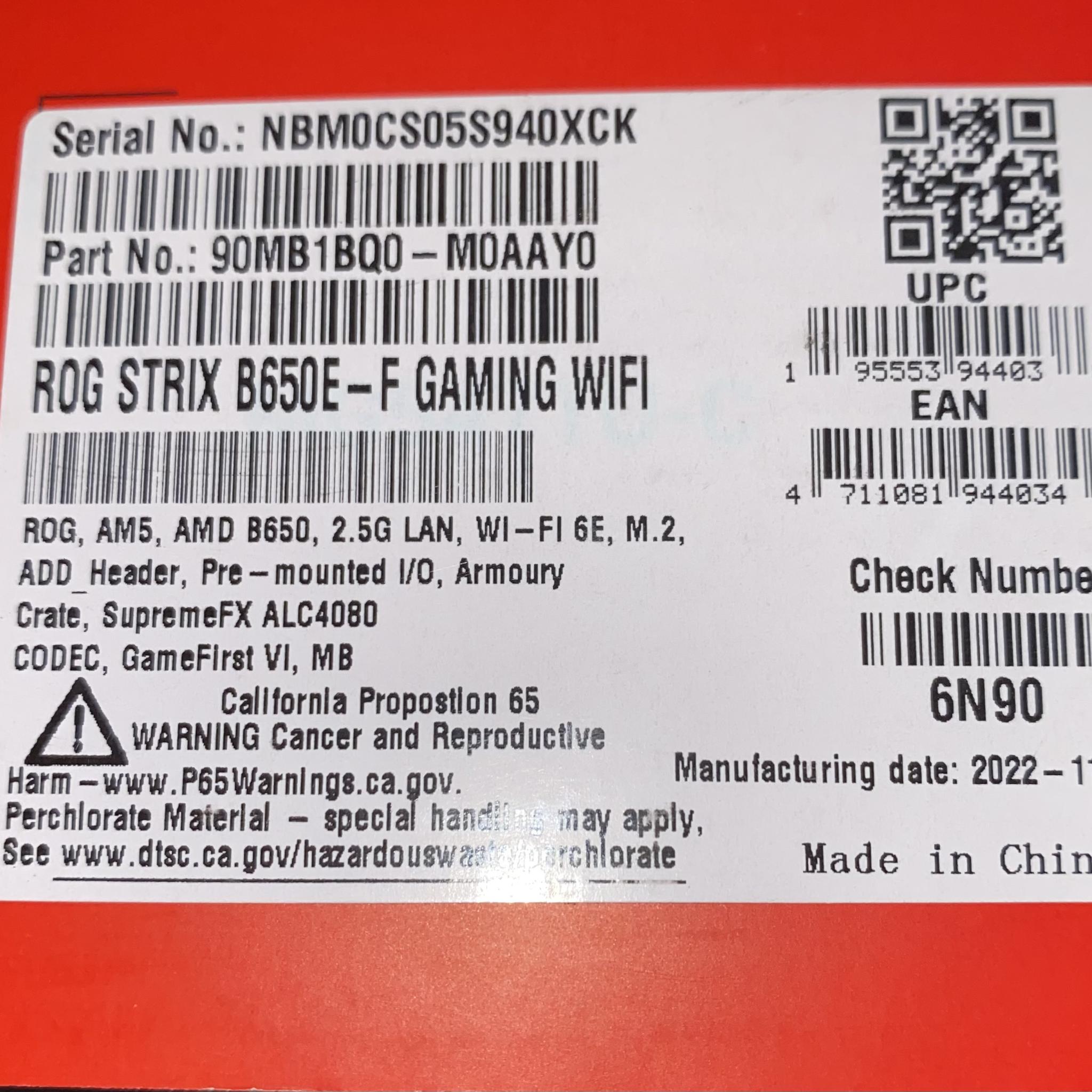 ASUS ROG STRIX B650E-F GAMING WIFI