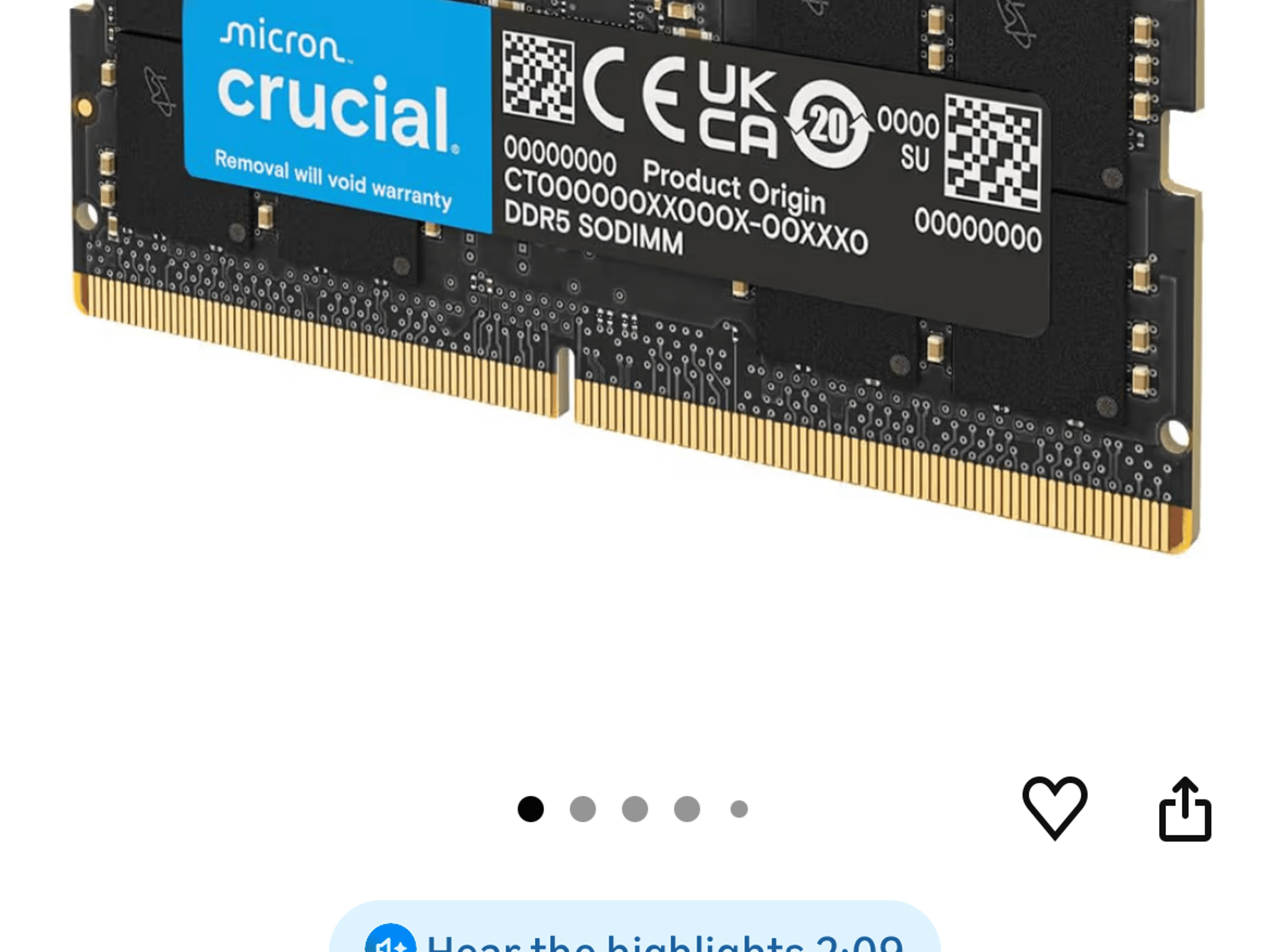 Crucial 16GB SO-DIMM DDR5 5600