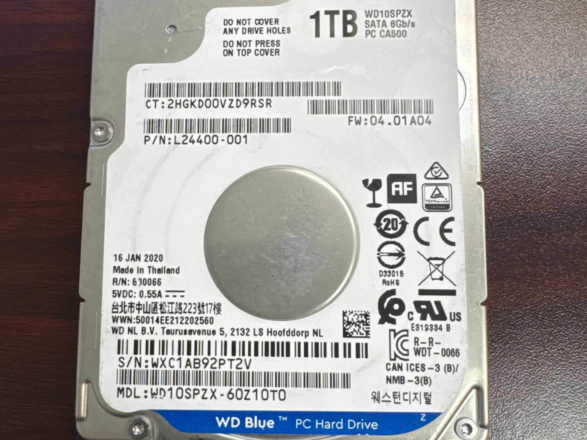 1TB HDD Western Digital WD10SPZX
