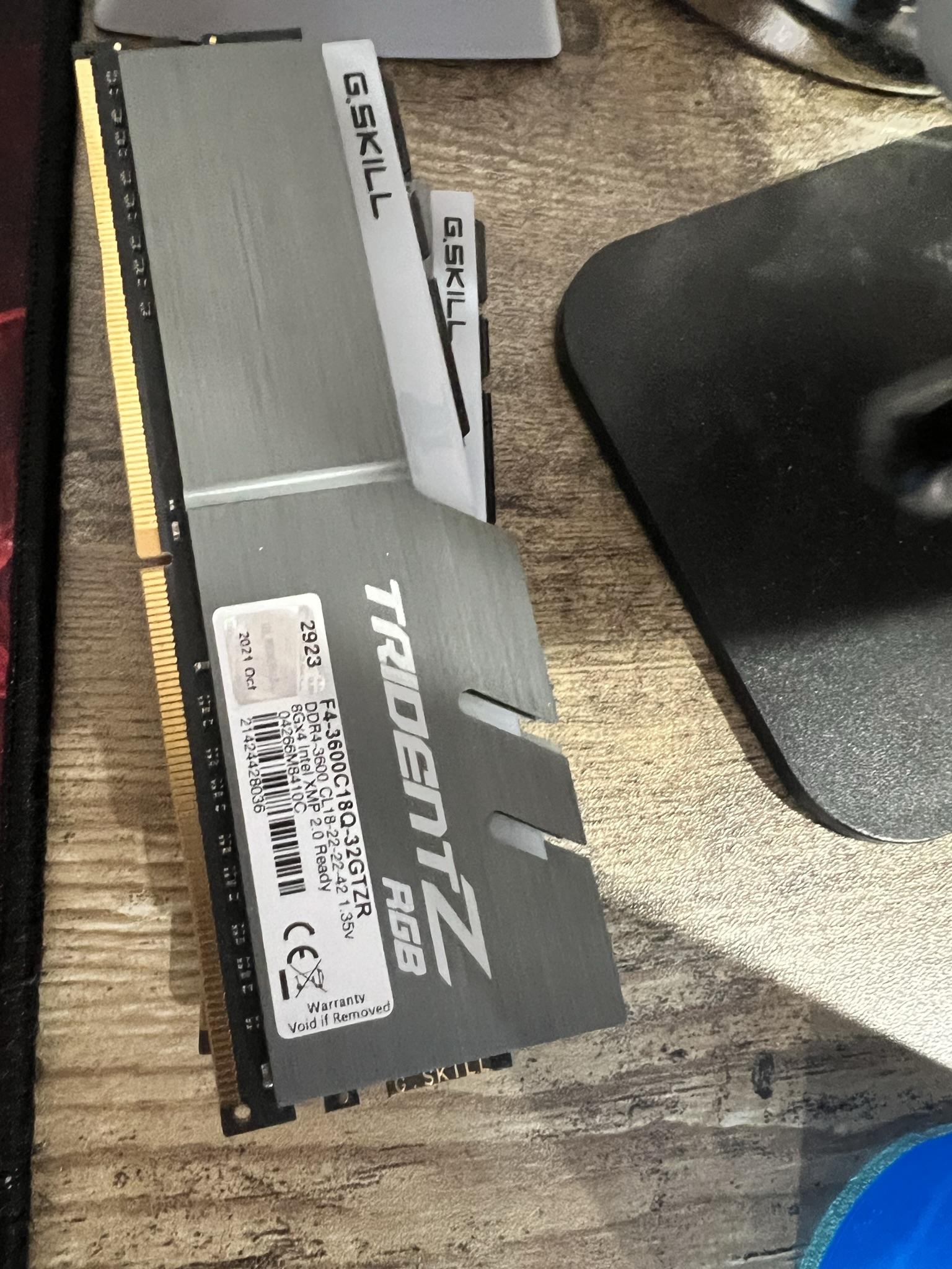 32gb gskill trident z argb 3600mhz ram