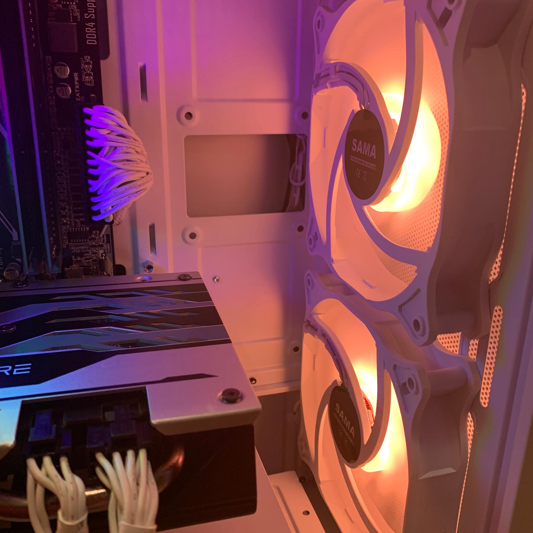 RX 580 8GB RYZEN 5 1600X FORTNITE READY WHITE CUSTOM 16GB RAM 1000GB SSD ARGB LIGHTING WINDOWS 10