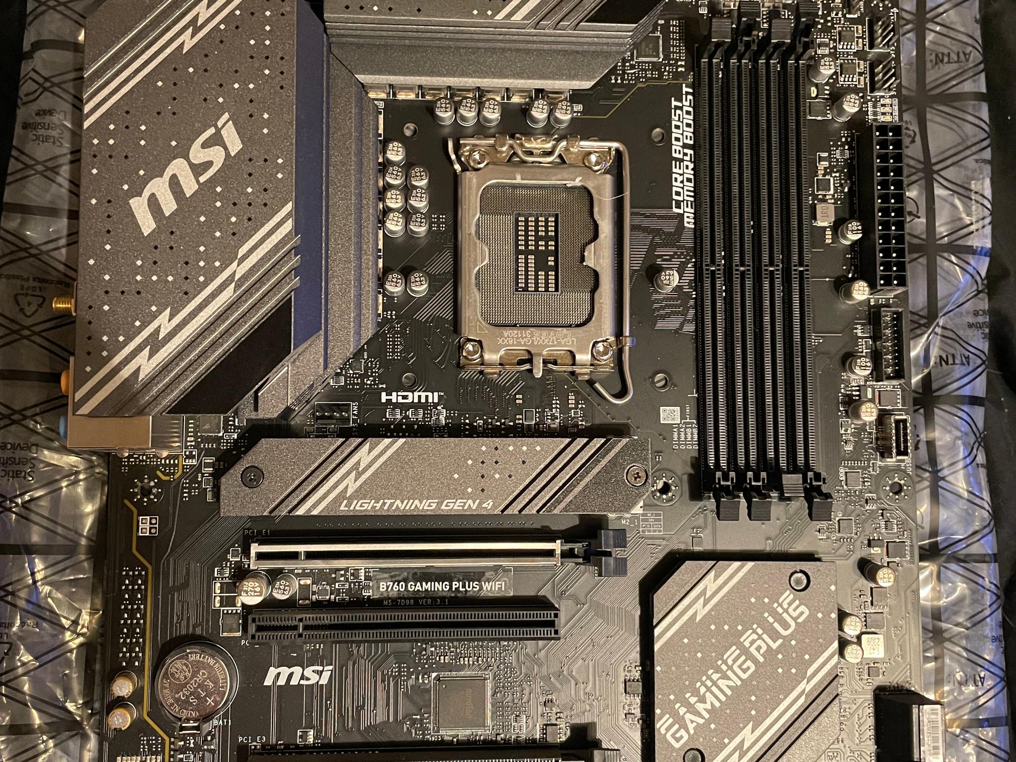 Crucial Pro 64gb ddr5 ram + Msi B760 gaming plus wifi  ddr5 motherboard.