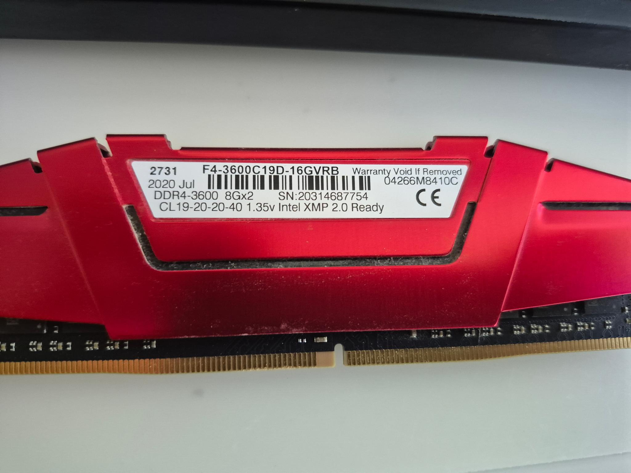 G.SKILL Ripjaws V 16GB (2x8GB) DDR4 3600MHz - Ryzen Ready