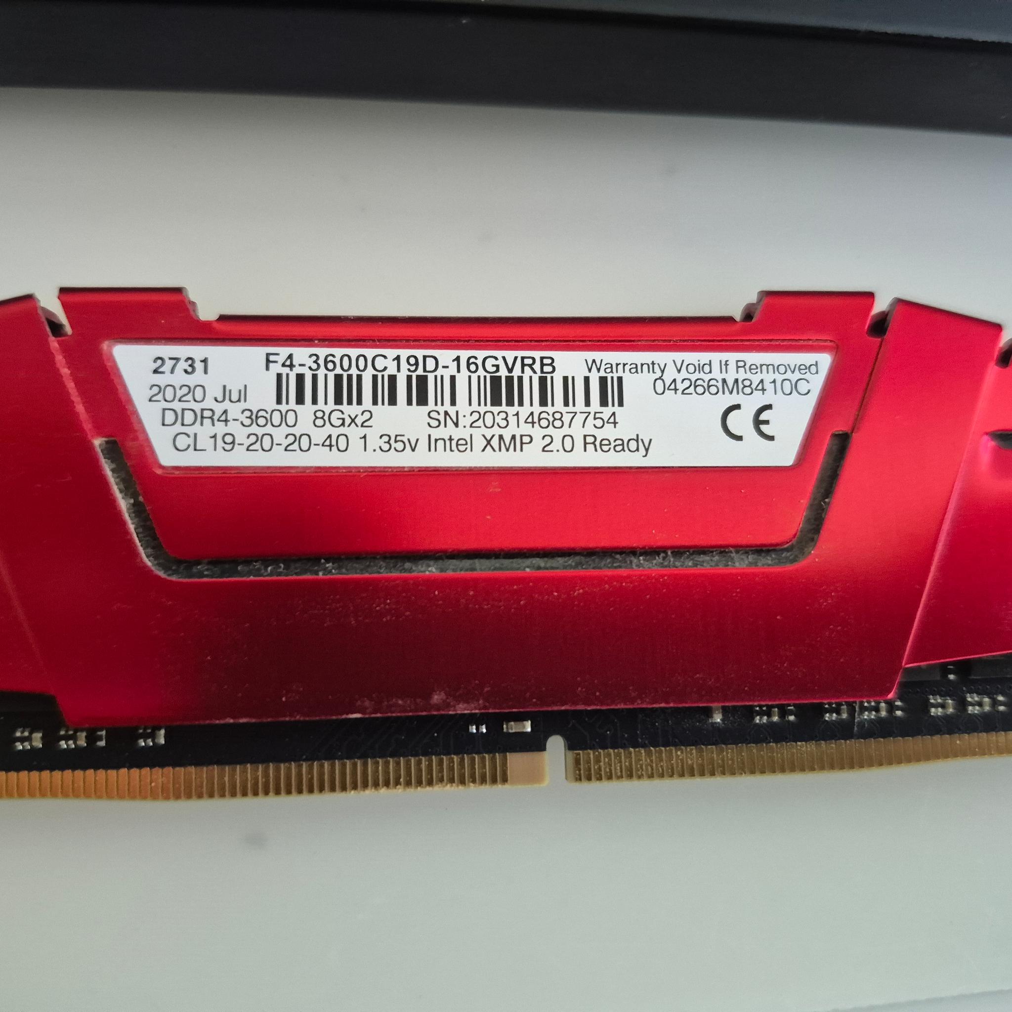 G.SKILL Ripjaws V 16GB (2x8GB) DDR4 3600MHz - Ryzen Ready