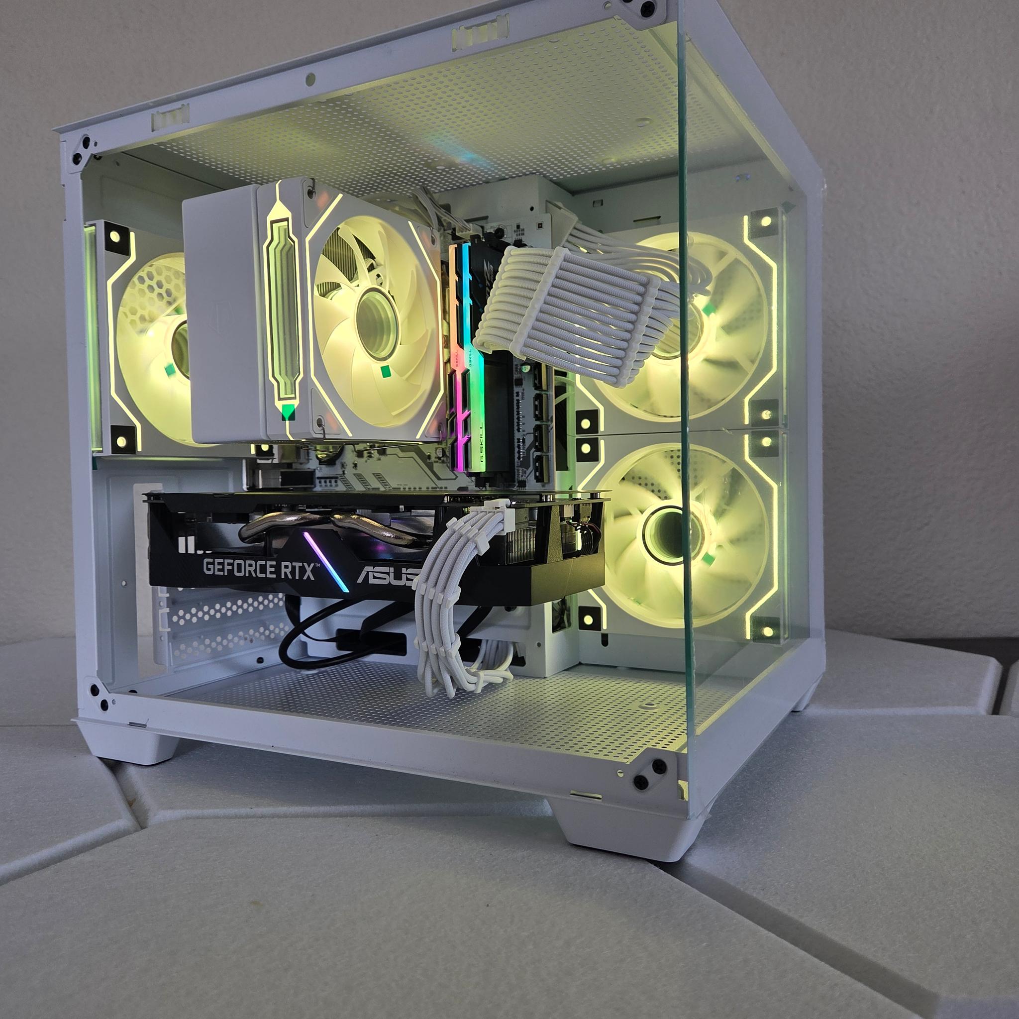 ❄️ Frost Neon Flow – RTX 2060 12GB Gaming PC 🤍