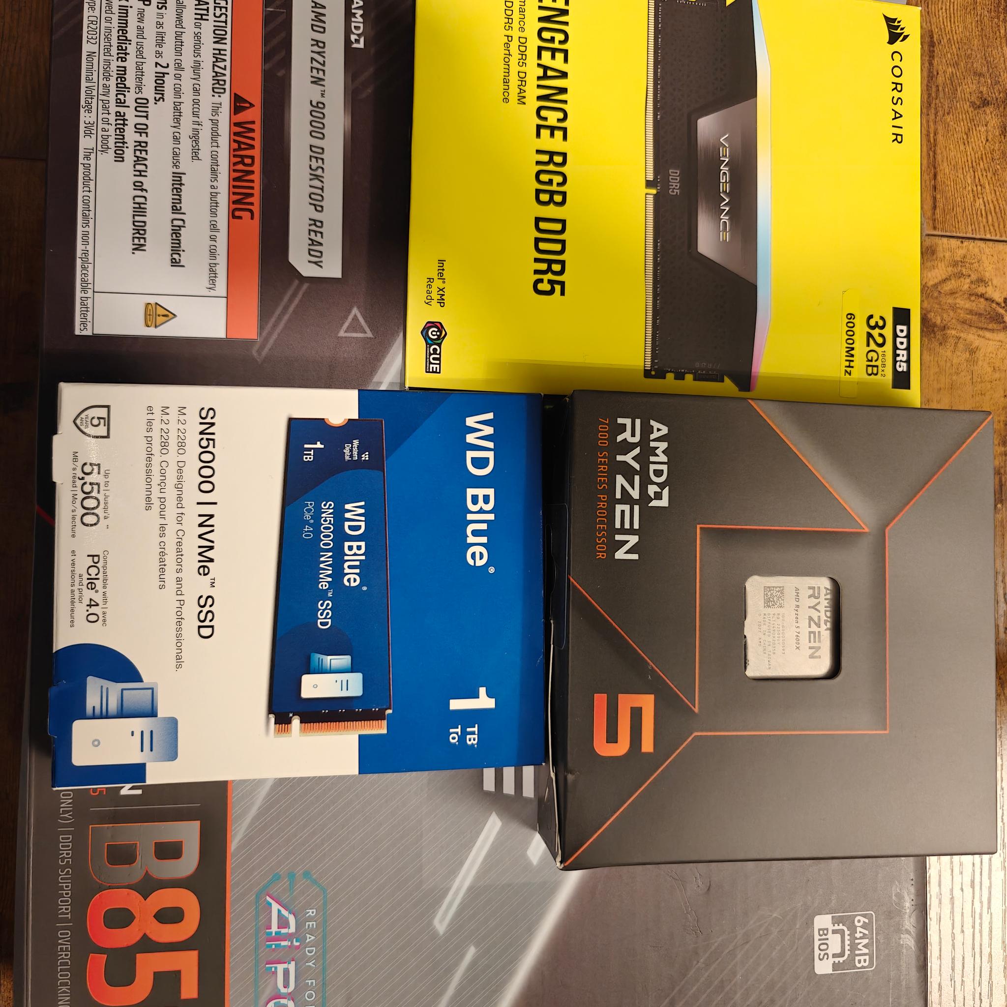 High-End AM5 PC Bundle - Ryzen 7600X, B850 WiFi, 32GB RGB RAM, 1TB Gen 4 SSD