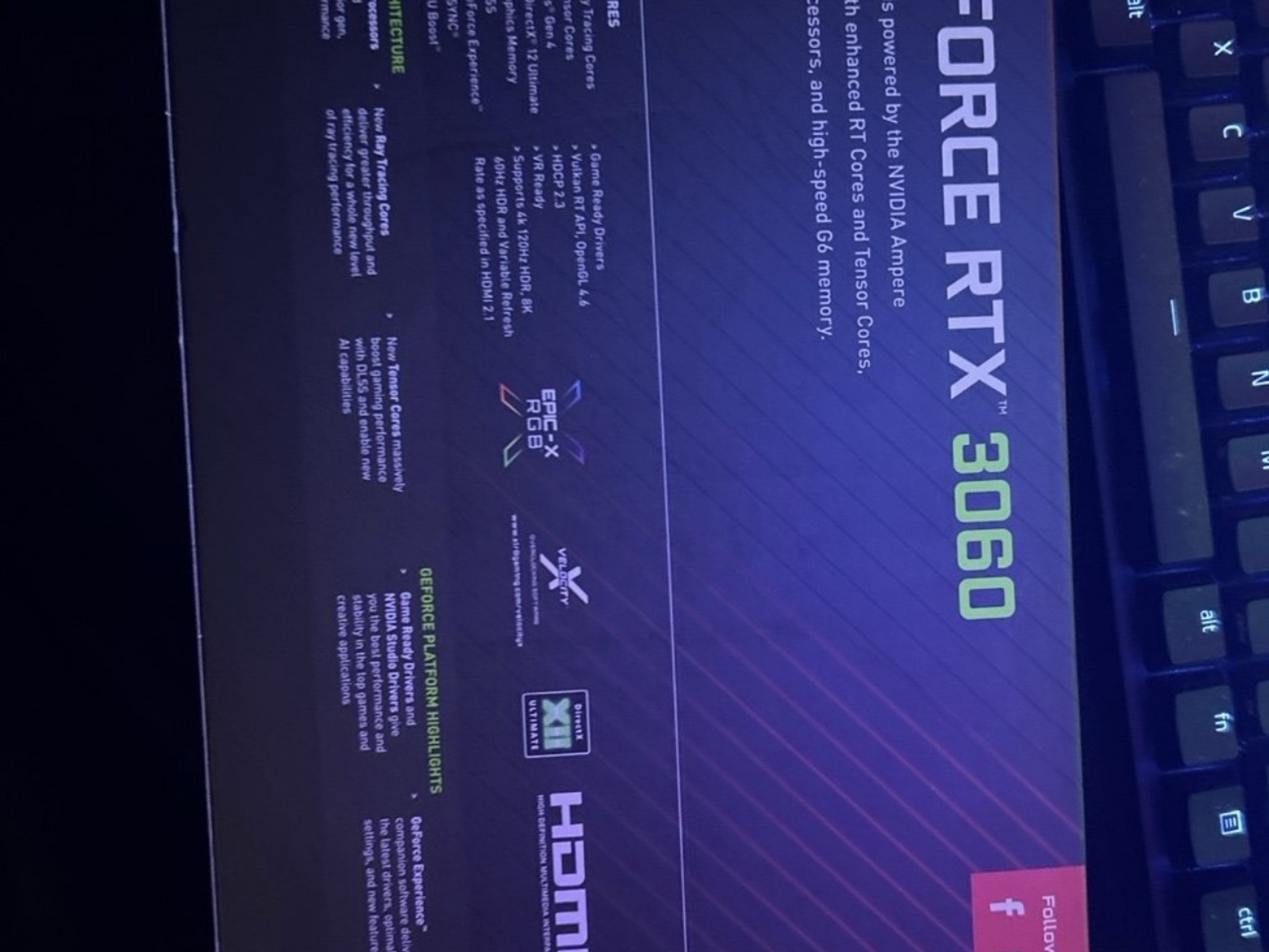 PNY XLR8 Geforce 3060 12 GB VRAM