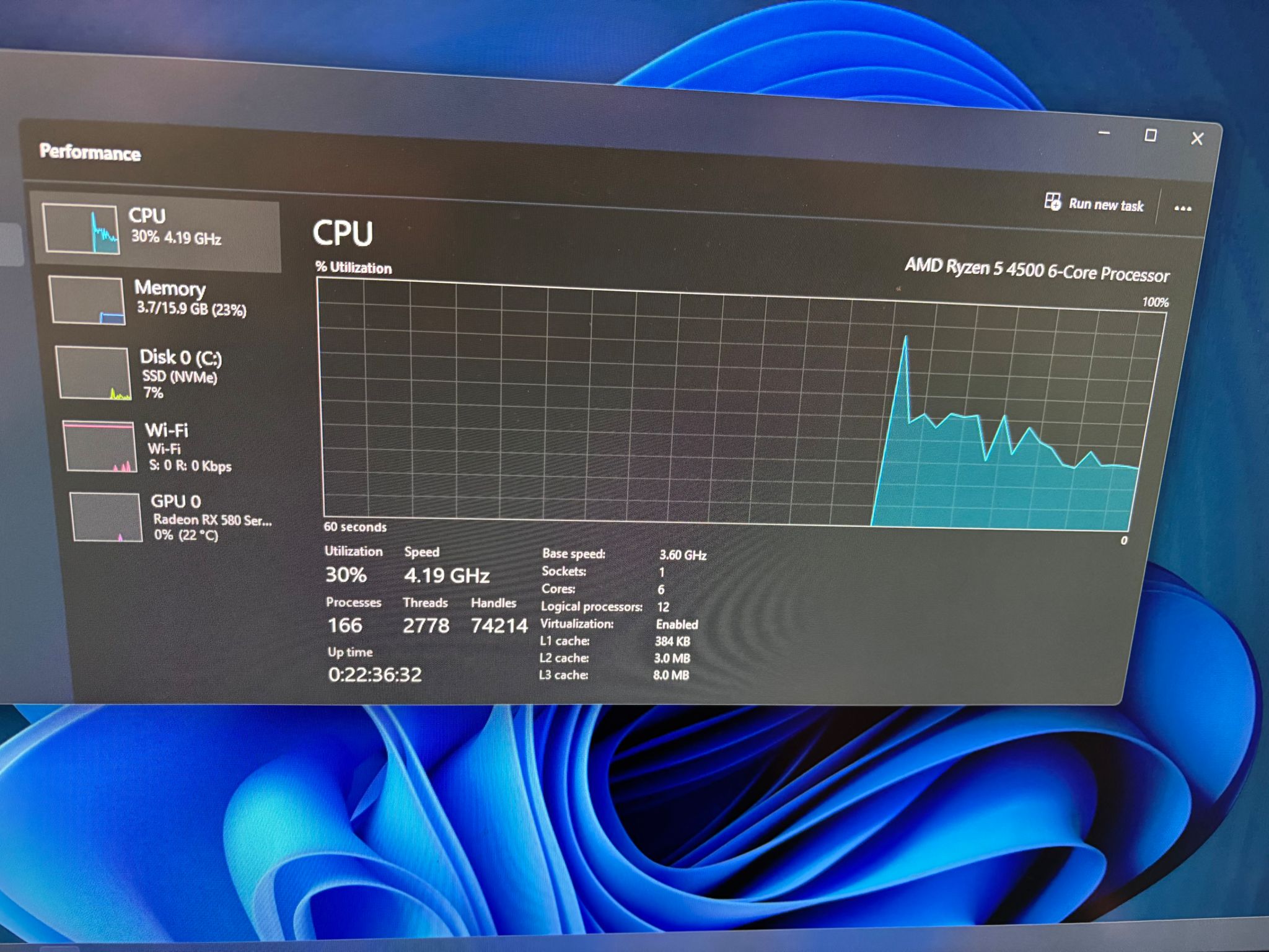 AMD Ryzen 5 4500, Radeon RX 580 8GB, 16GB DDR4 3200MHz, 512GB NVMe, B450 MOBO, ARGB Fans, WiFi Ready