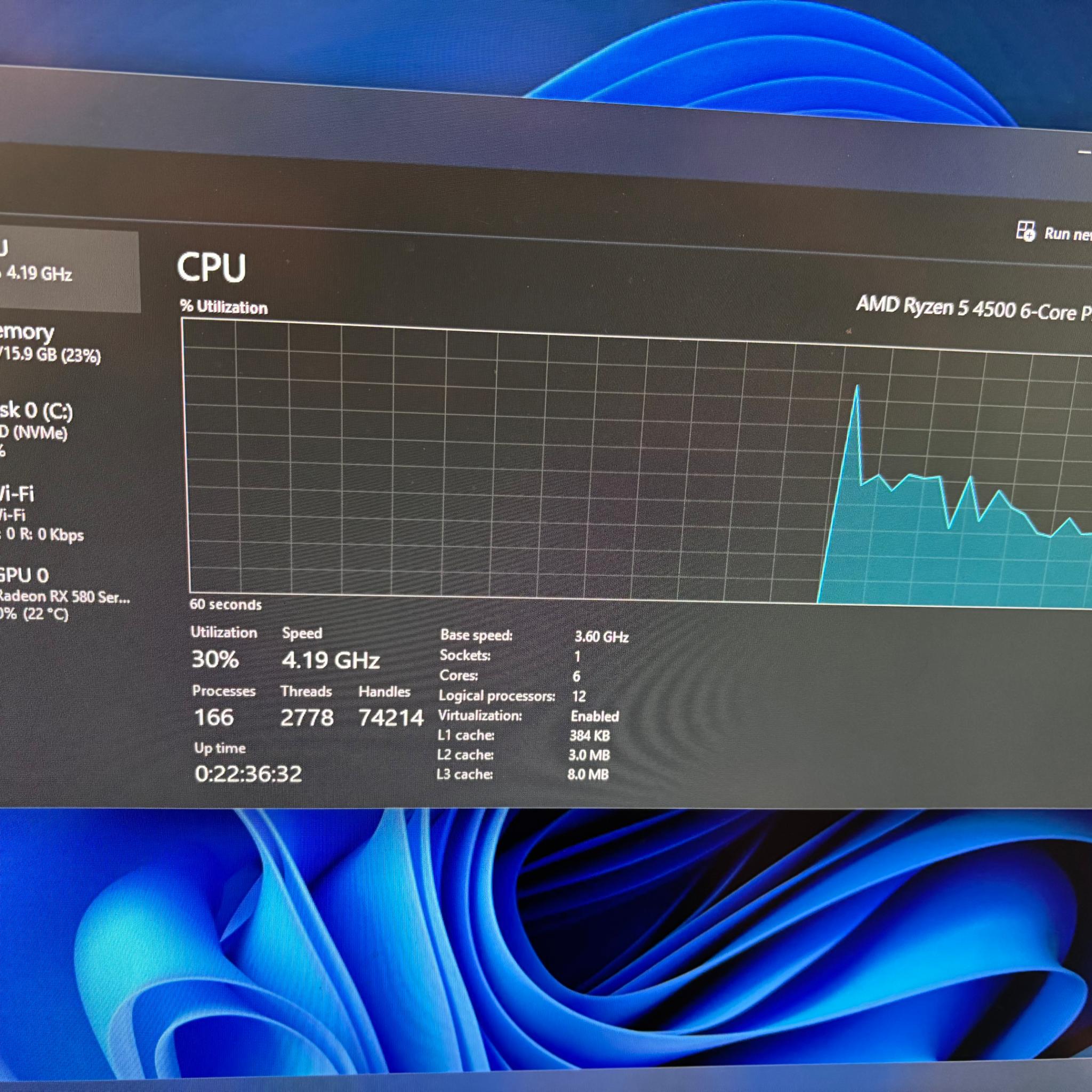 AMD Ryzen 5 4500, Radeon RX 580 8GB, 16GB DDR4 3200MHz, 512GB NVMe, B450 MOBO, ARGB Fans, WiFi Ready