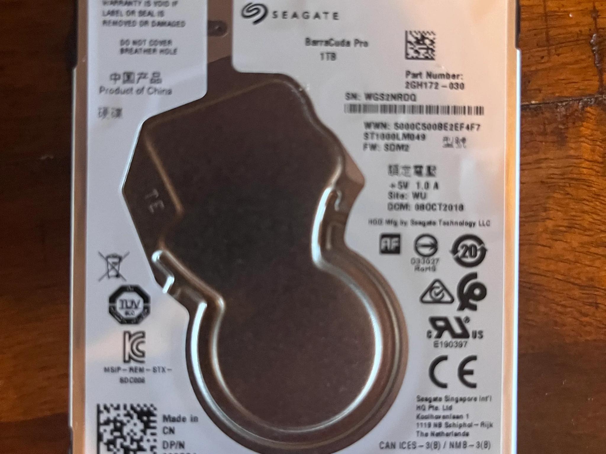 Seagate Barracuda PRO 1TB 7200 RPM HDD (Taken out of old laptop)