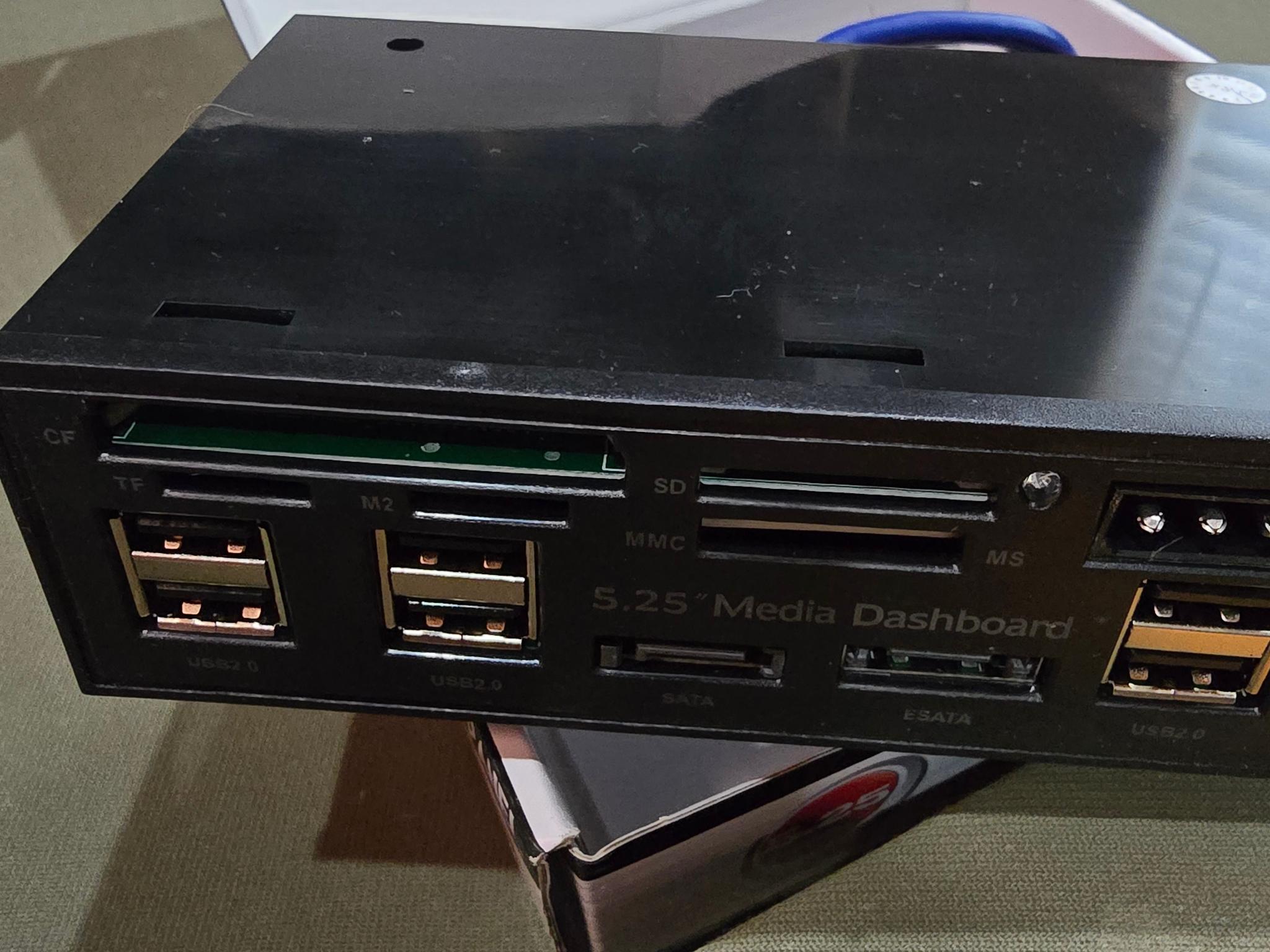 5.25inch Media Dashboard Multi Function USB 3.0 Hub TF M2 SD MS Card Reader Desktop Front I/O