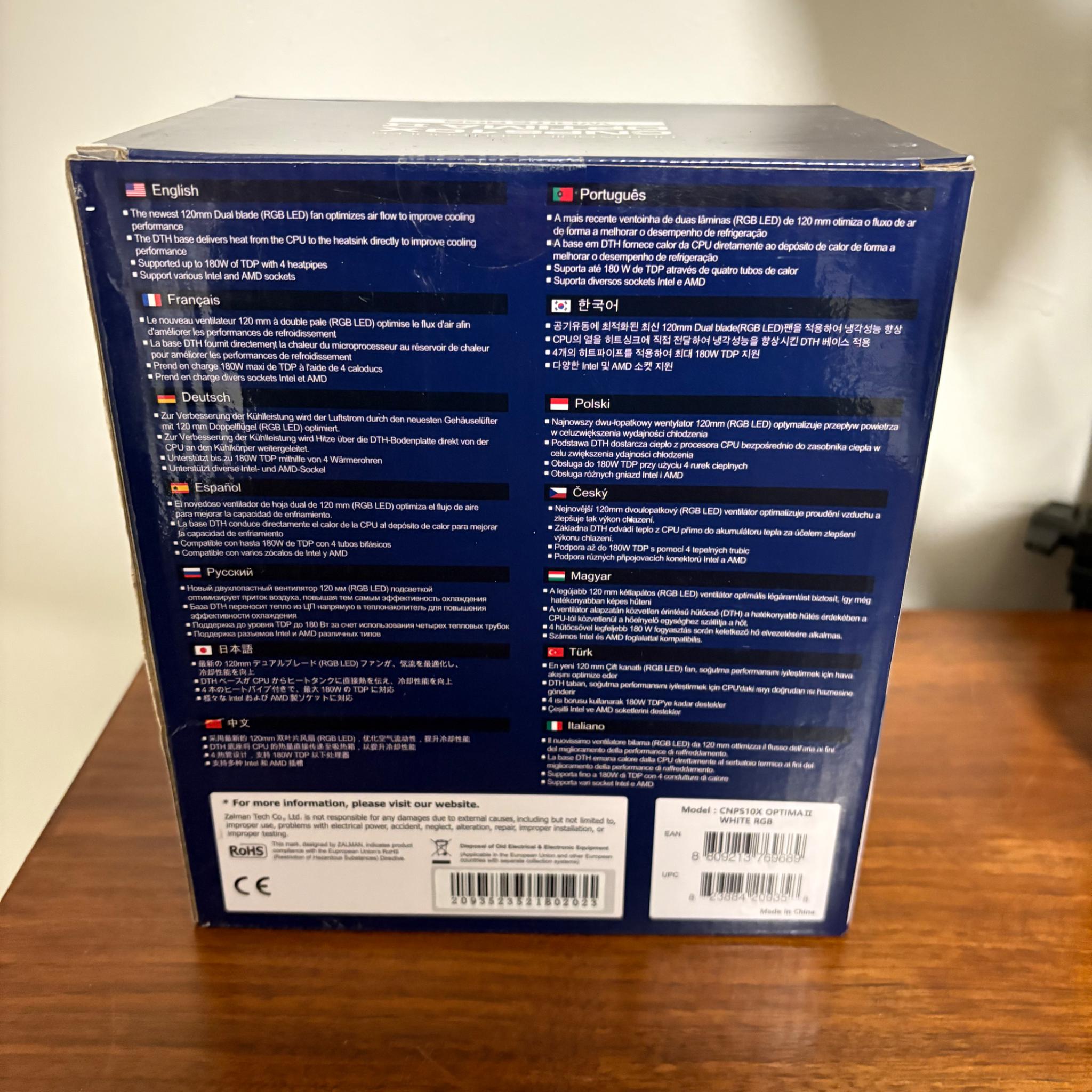 Zalman CNPS10X Optima II White RGB CPU Cooler (BNIB)
