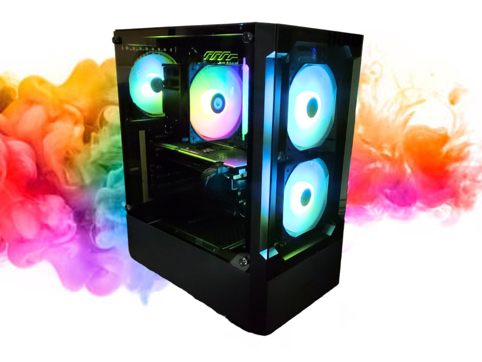SALE: RX 6600 XT + Ryzen 5 + 16GB RGB RAM + 512GB SSD Storage + 4 RGB Fans ( Black RGB Gaming PC )