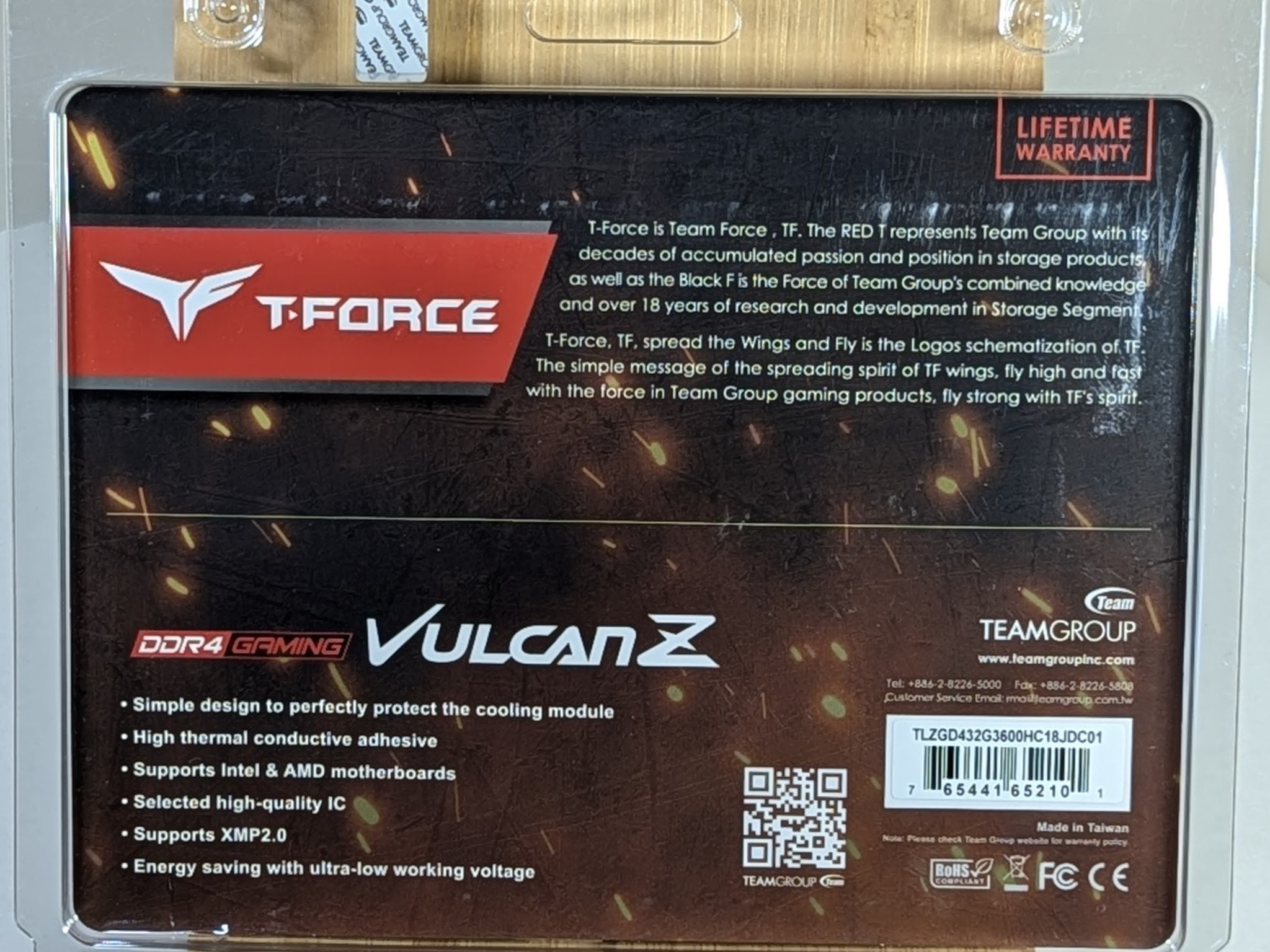 TEAMGROUP T-Force Vulcan Z 32 GB (2 x 16 GB) DDR4-3600 CL18