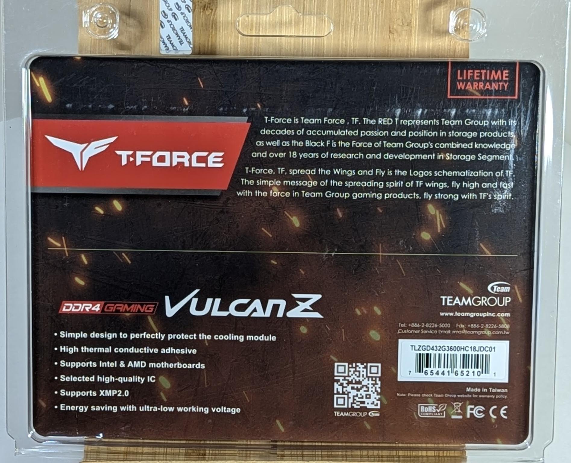 TEAMGROUP T-Force Vulcan Z 32 GB (2 x 16 GB) DDR4-3600 CL18