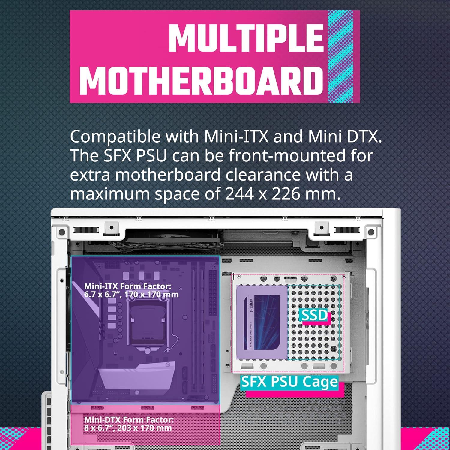 Cooler Master NR200 White SFF Small Form Factor Mini-ITX Case, Vented Panels, Triple-slot GPU
