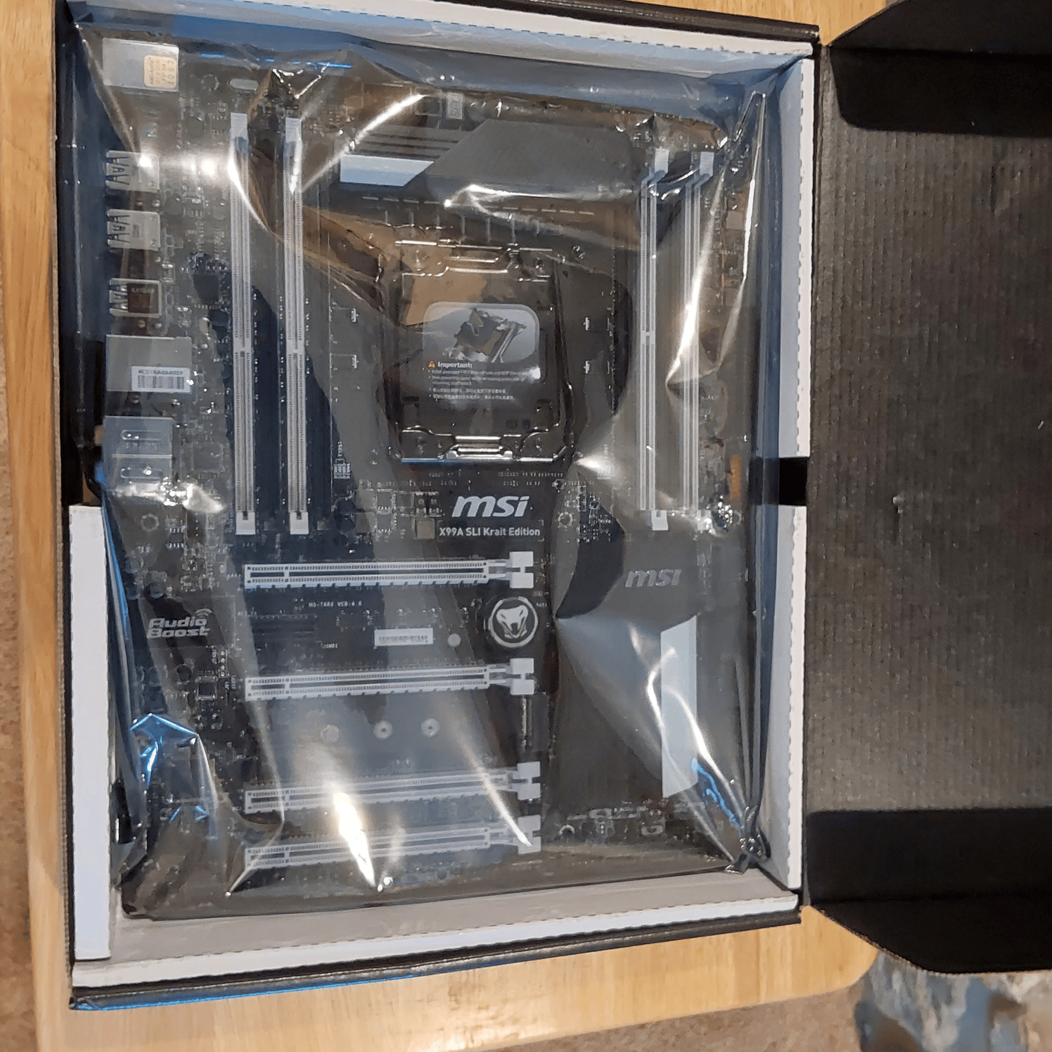 MSI Intel X99A SLI KRAIT Edition Motherboard (LGA 2011-3 socket). “Open-box”, in original retail box