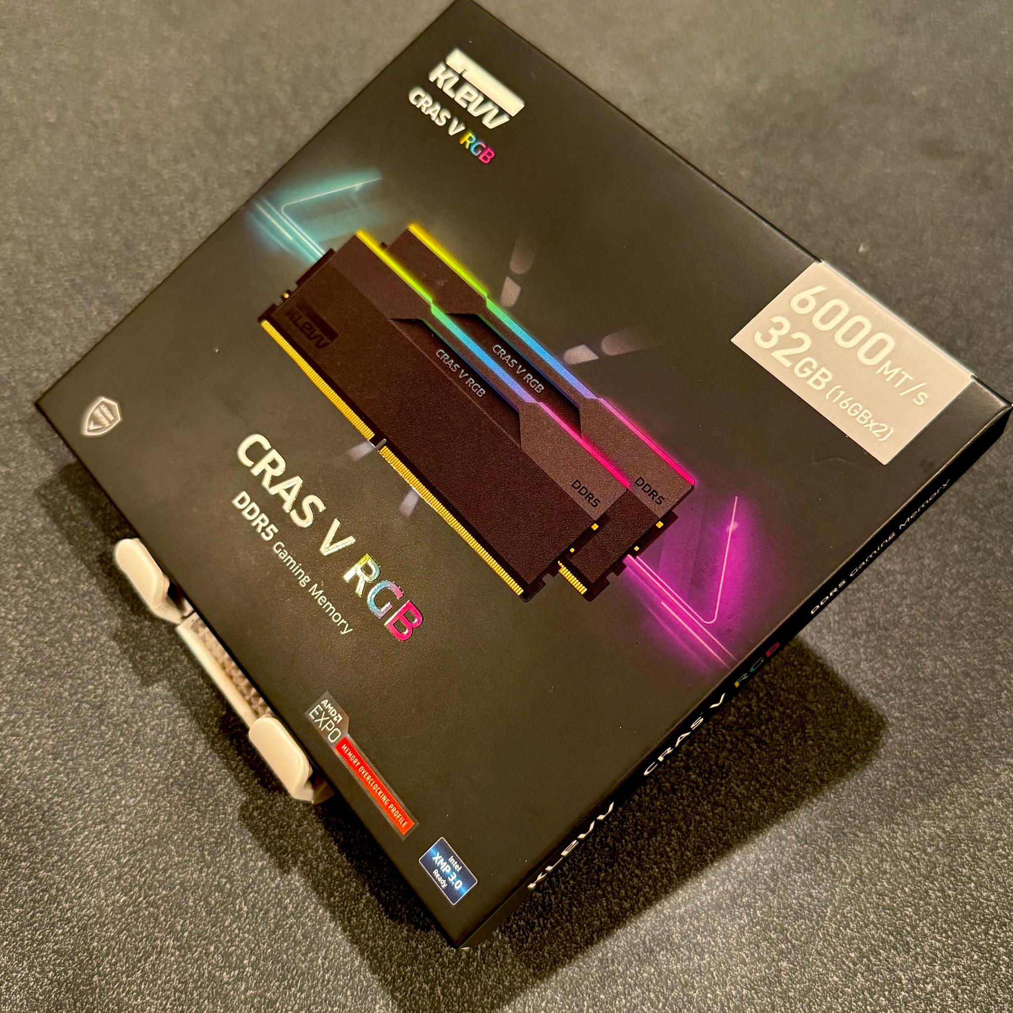 NEW 6000MHz CL28 Klevv Cras RGB 32GB (2x16GB) DDR5 RAM