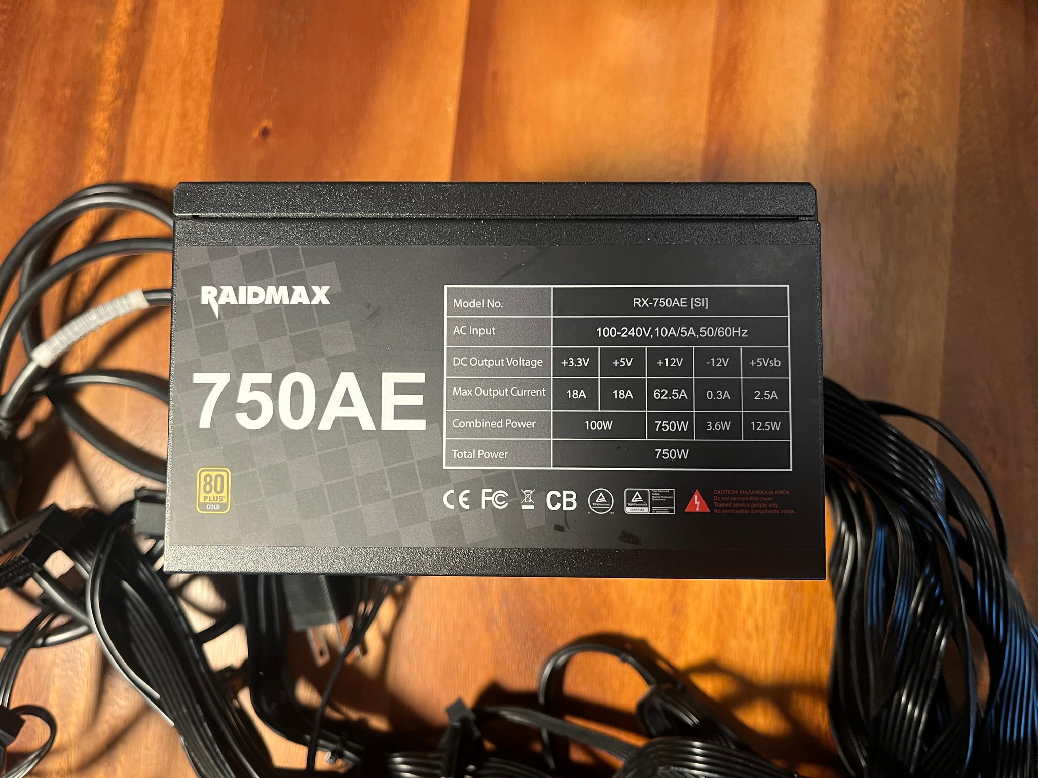 RAIDMAX 750AE/750W COMPUTER POWER SUPPLY RX-750AE(SI)