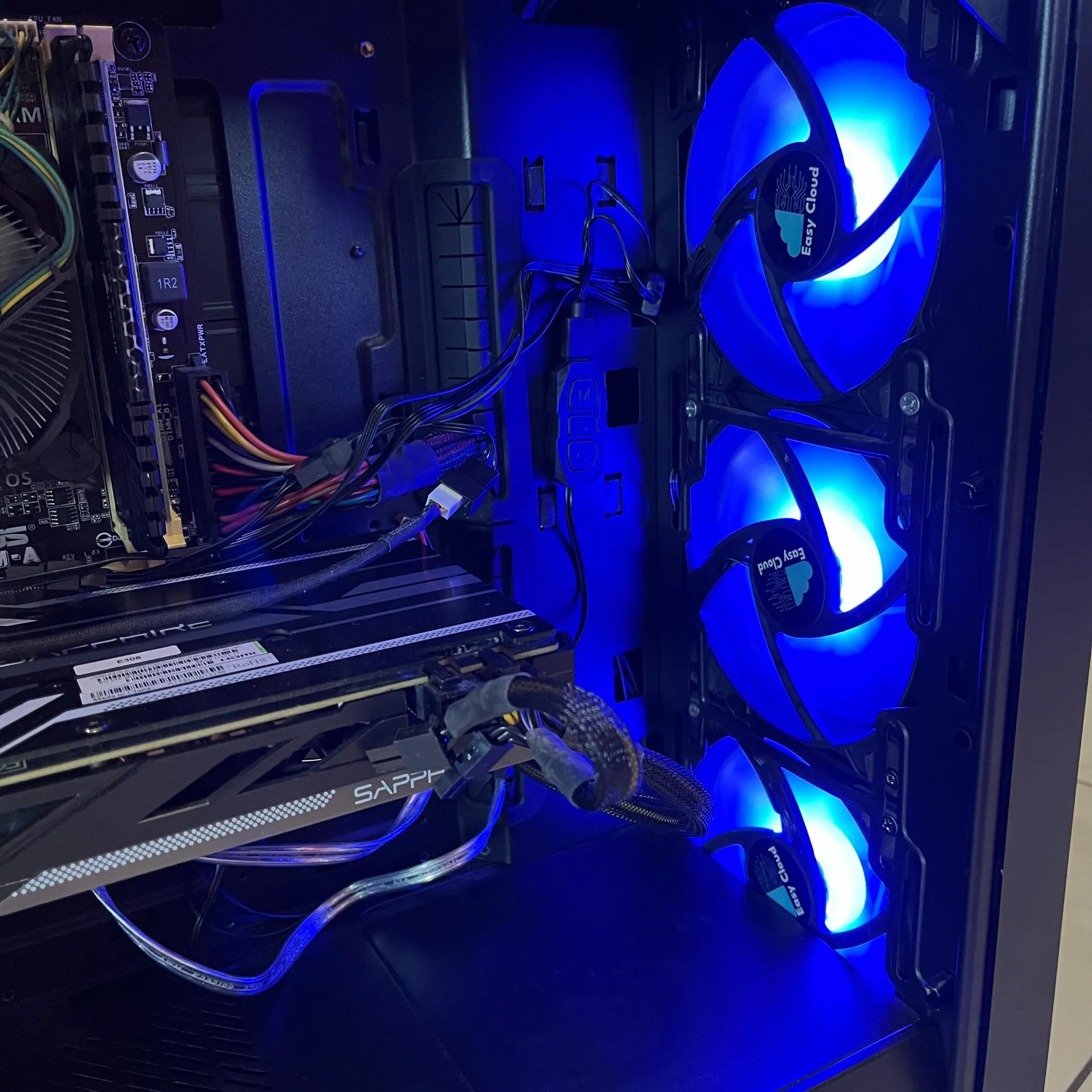 🟢🔥 Budget Gaming PC – RGB Case w/ Remote - Intel i5-4590, R9 380 4GB, 1 TB Storage & 12GB RAM 🔵 🖥️