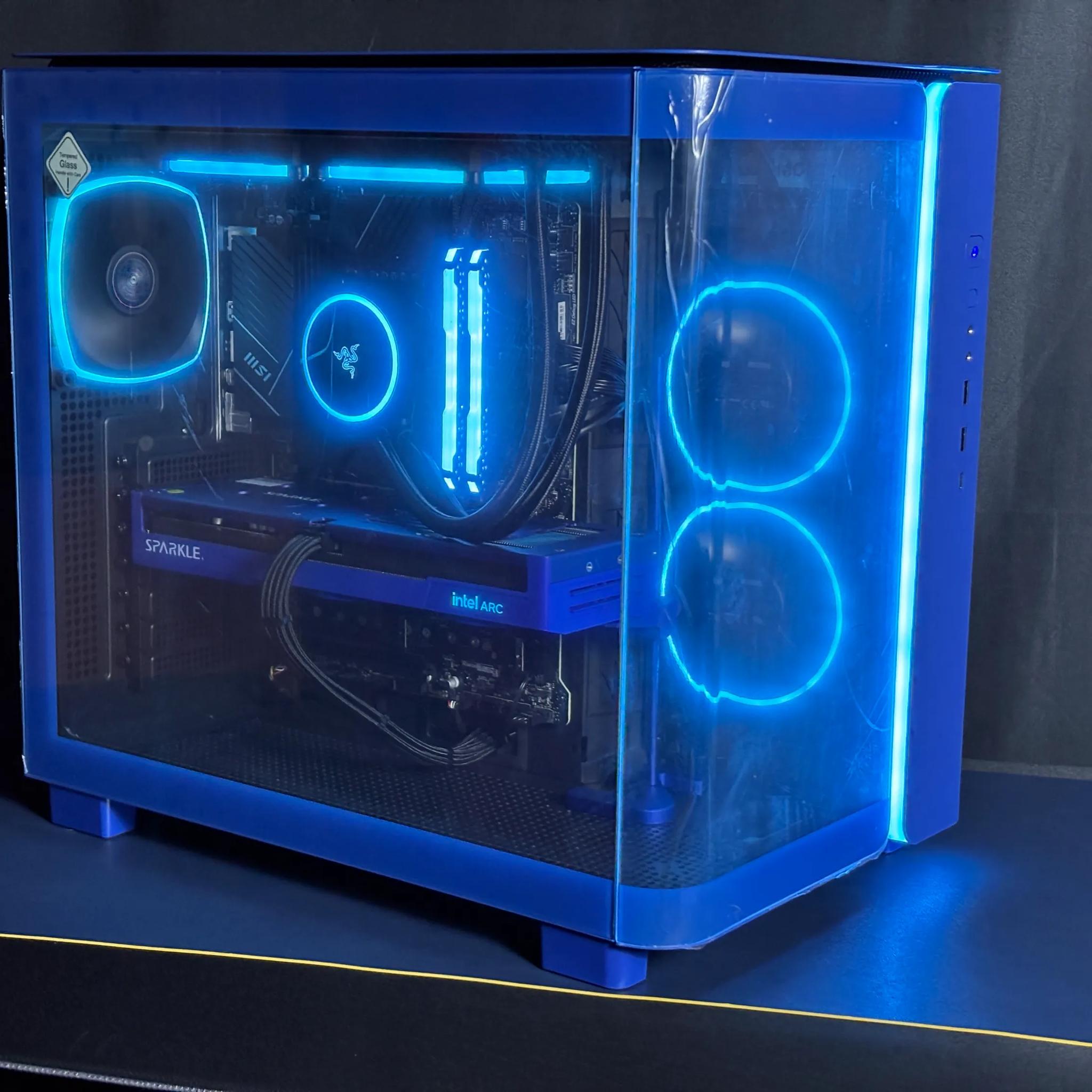All BLUE INTEL PC💎I7 12700K|ARC B580 12gb|32gb DDR4 |1 TB M.2 SSD💎