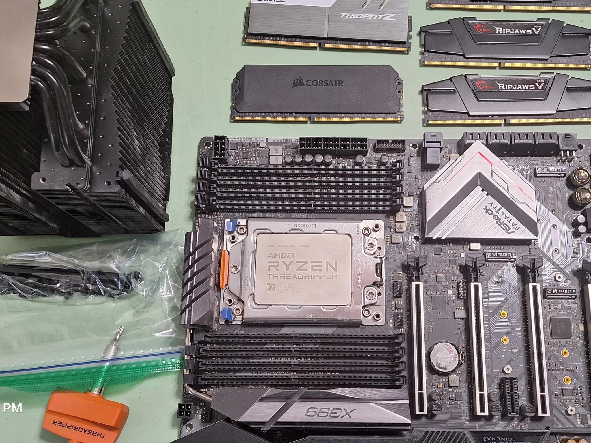 Threadripper 2920X + X399 Motherboard + Ram + 2 Gen M.2 SSD's + a SATA Controller card