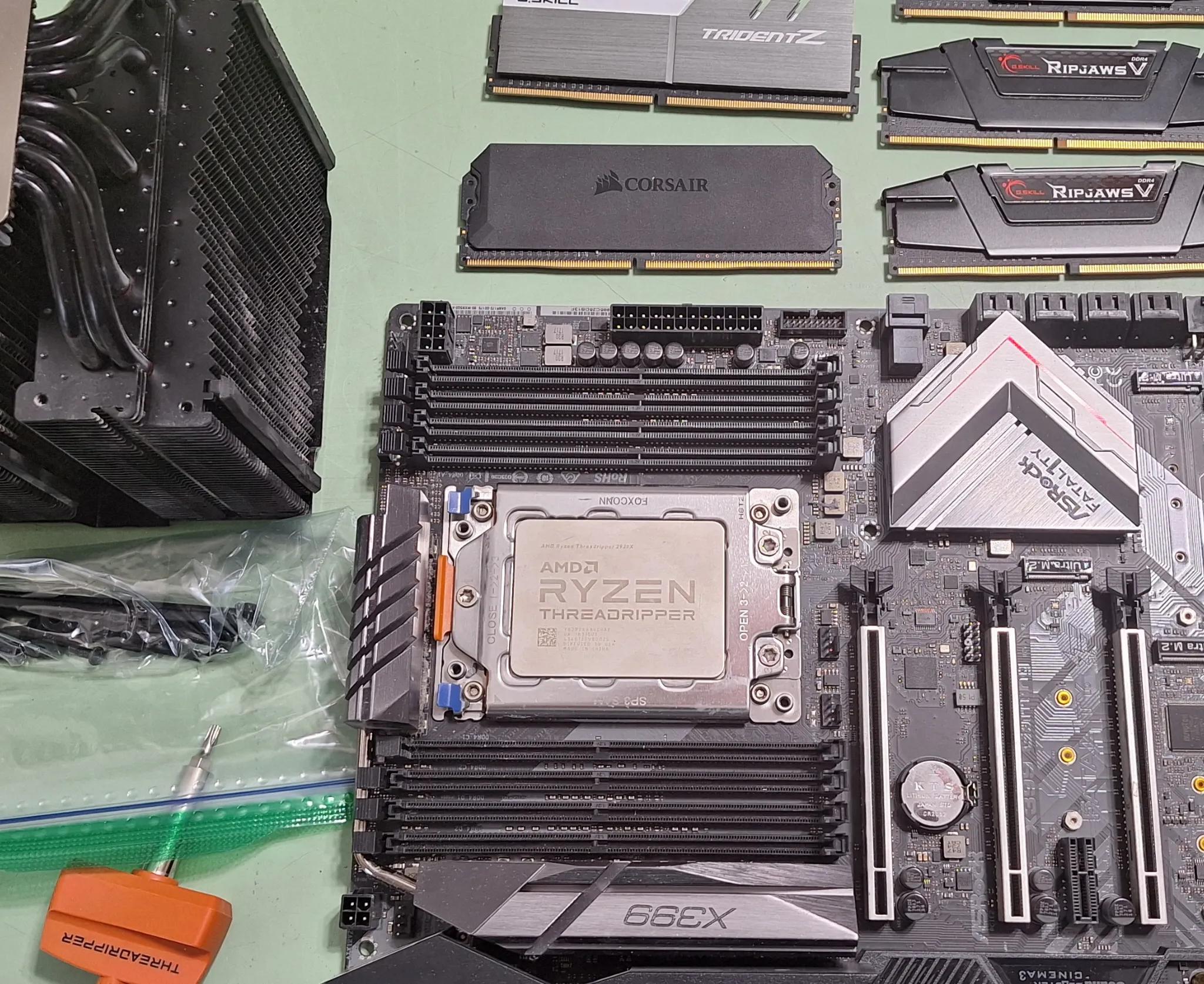 Threadripper 2920X + X399 Motherboard + Ram + 2 Gen M.2 SSD's + a SATA Controller card