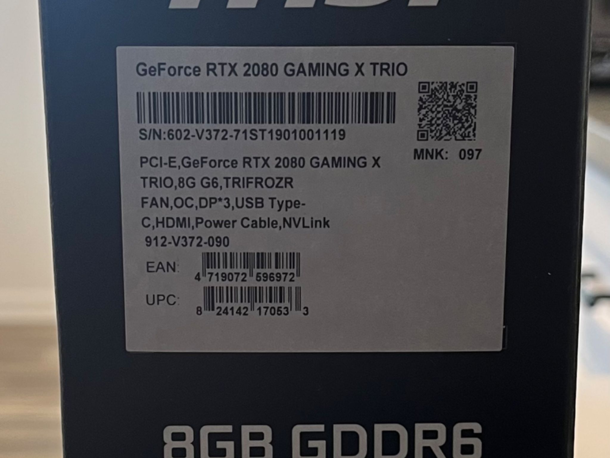 GeForce RTX 2080 GAMING X TRIO