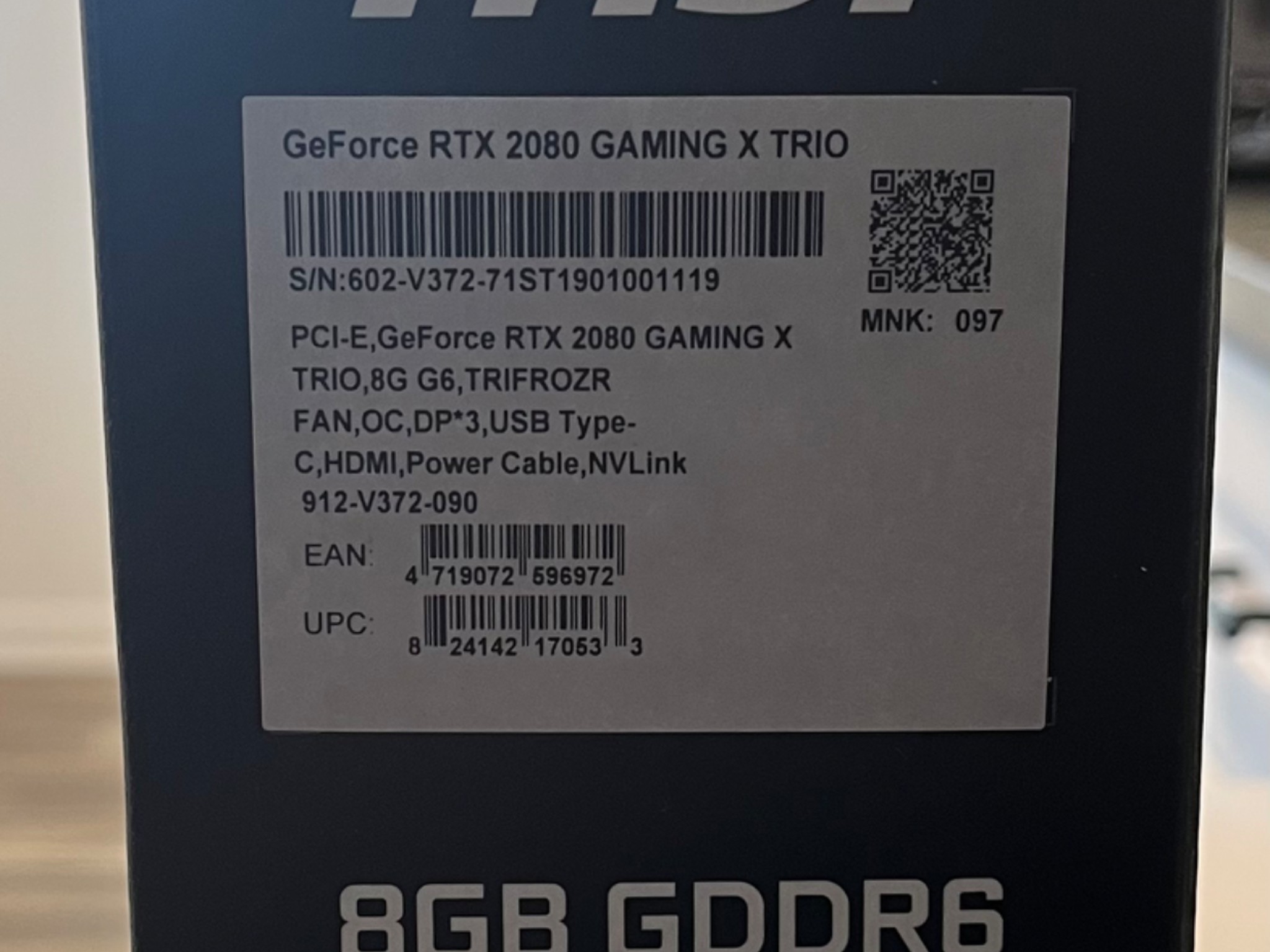 GeForce RTX 2080 GAMING X TRIO