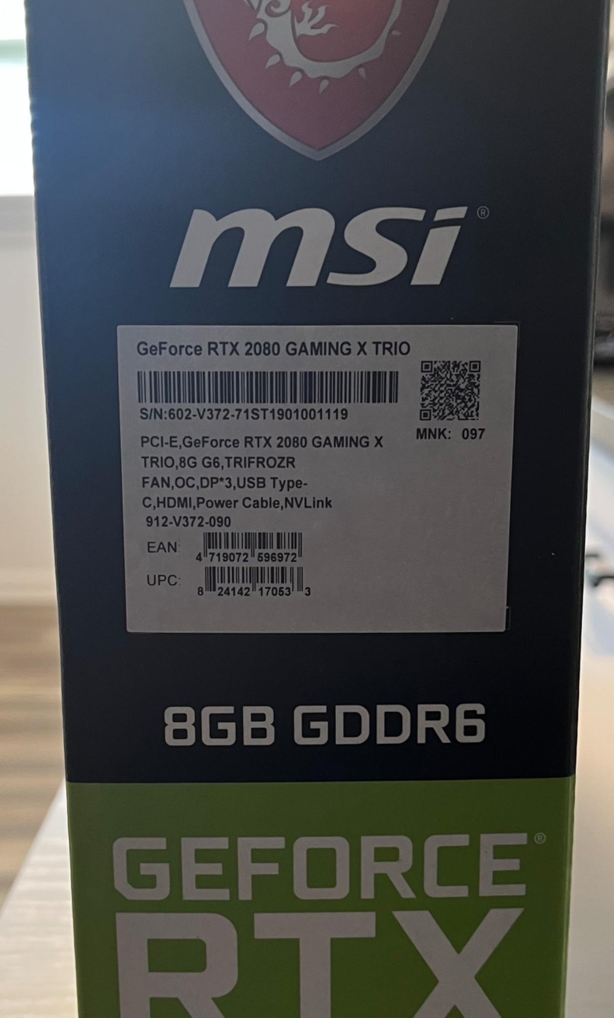 GeForce RTX 2080 GAMING X TRIO